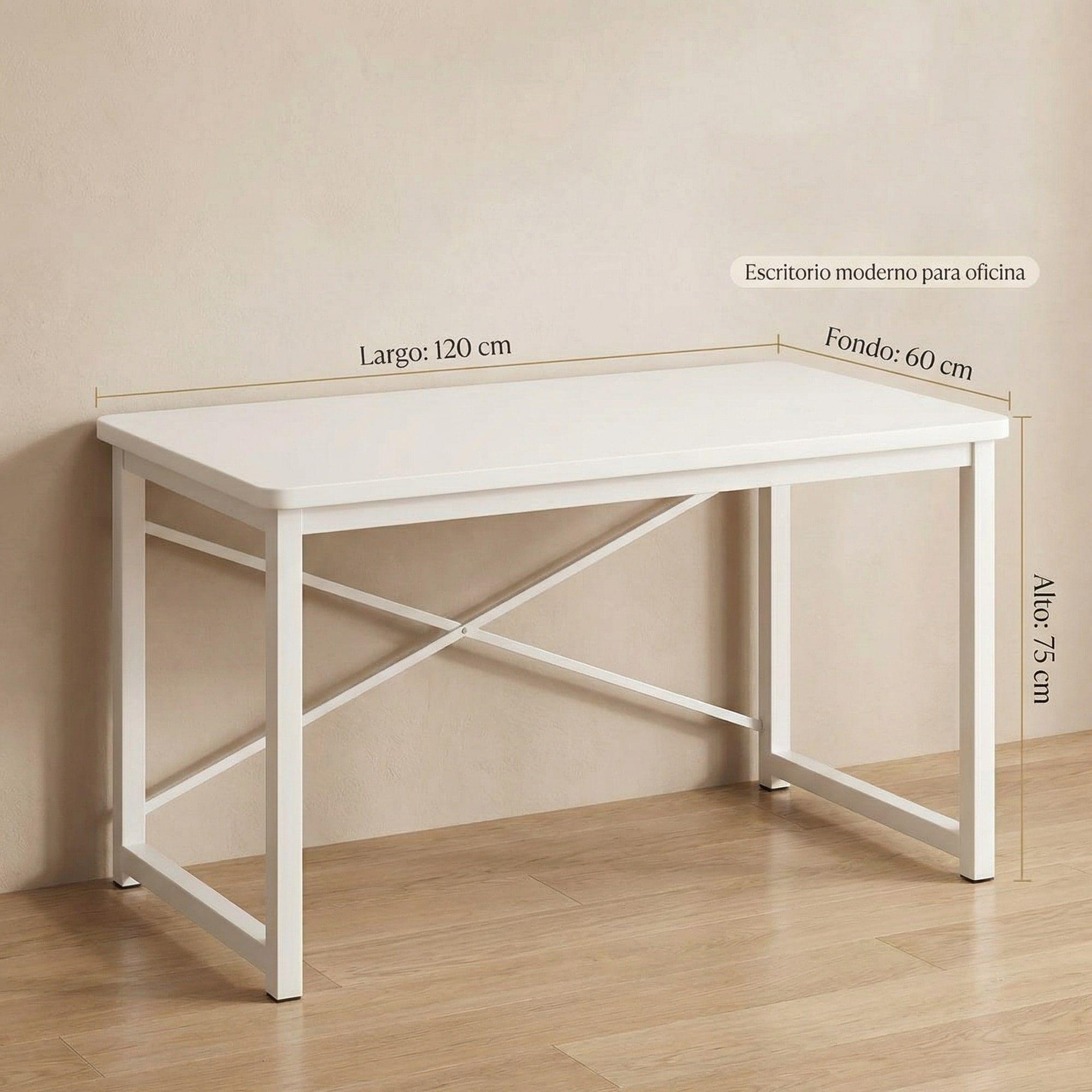 Escritorio Moderno Liso Oficina Madera 120x60x75cm Homer-3