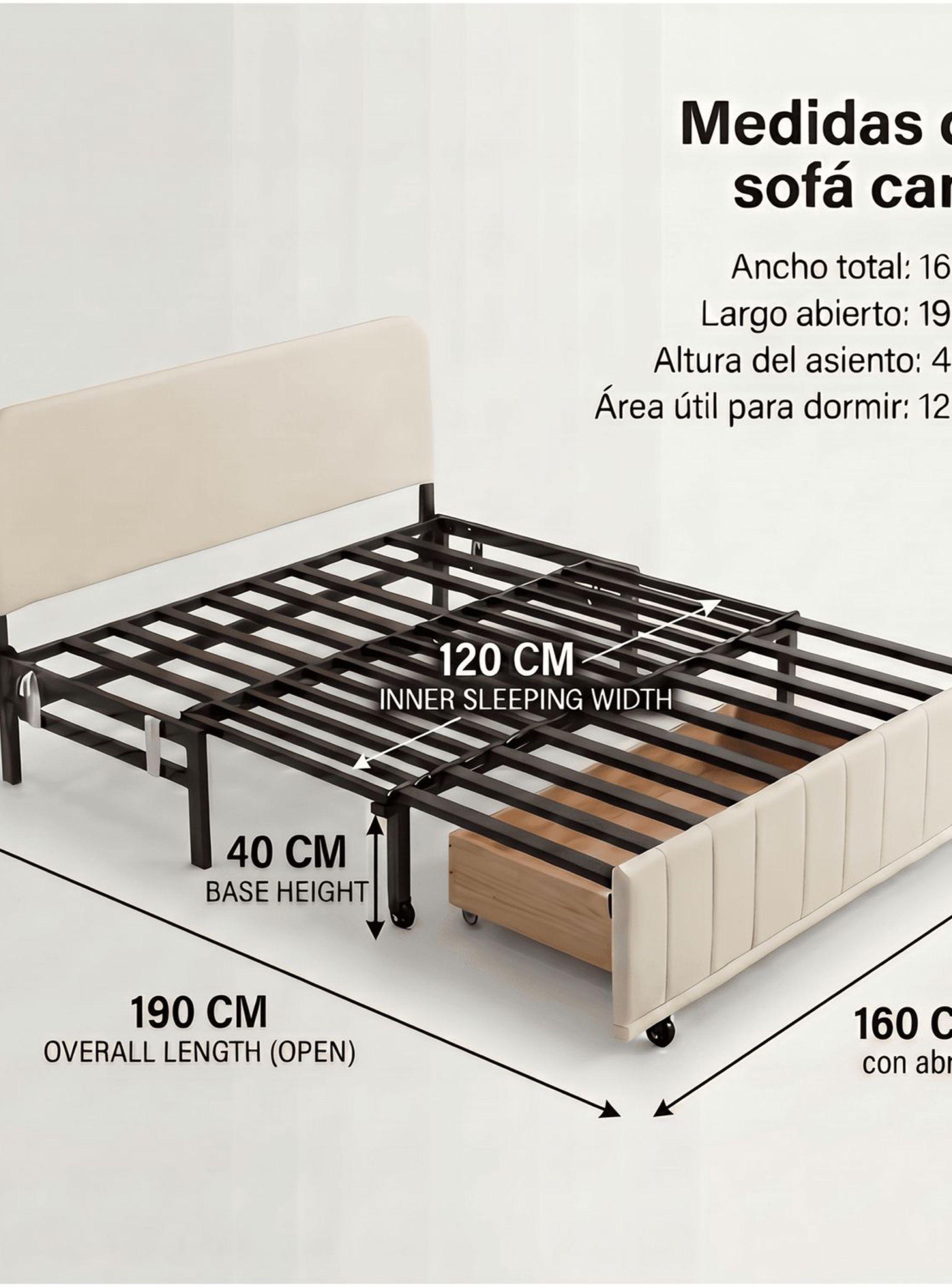 Sofa Cama 2 Cuerpo Alcenamiento Cama 1.5 Plazas Con Cargador SFCM202507 BLANCO-2