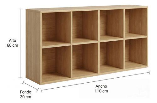 Biblioteca Librero Multiuso Para Living Sala Estar 110x30x60 Color Marrón-3