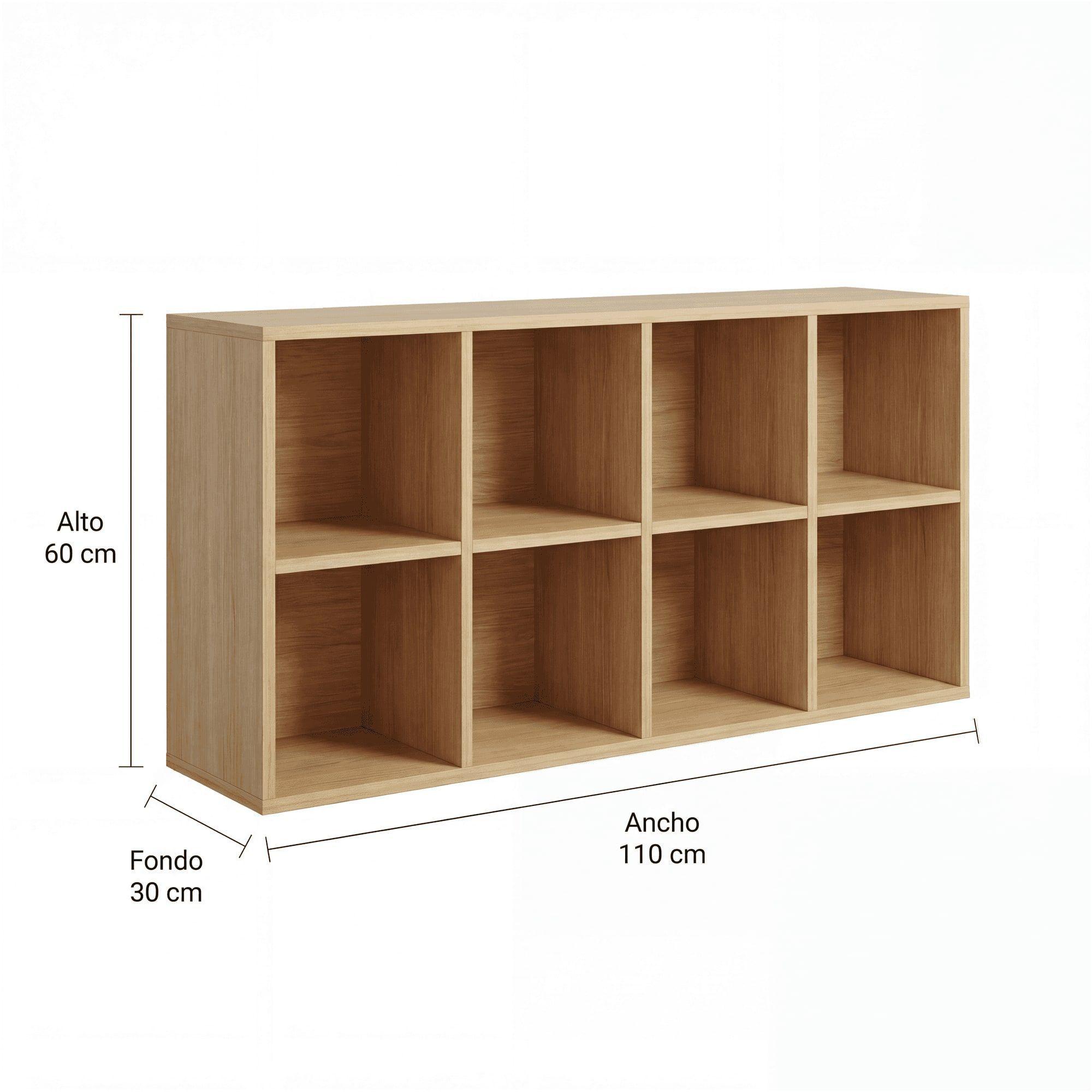 Biblioteca Librero Multiuso Para Living Sala Estar 110x30x60 Color Marrón-2