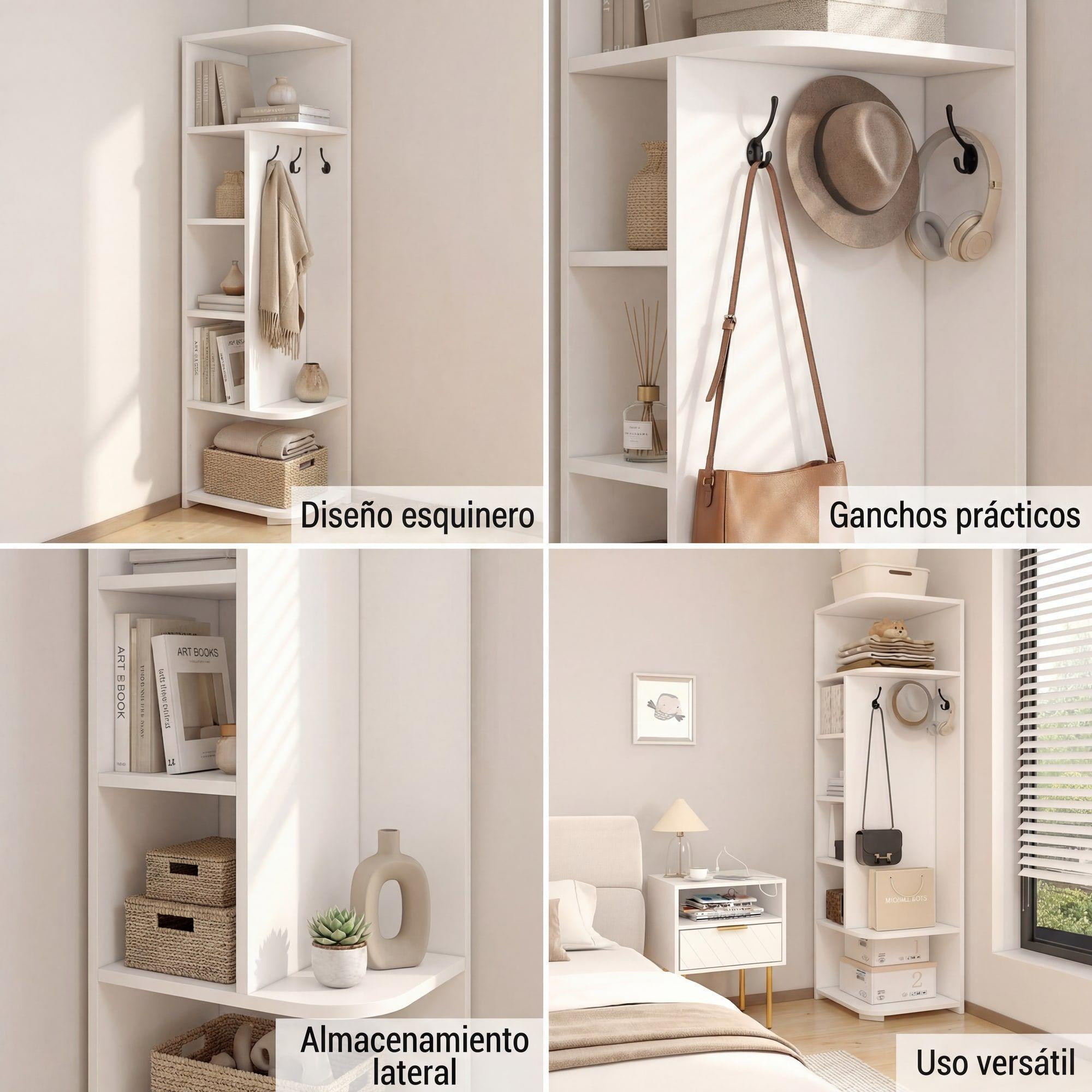 Organizador Esquinero Repisa Estante Para Living Dormitorio Blanco-3