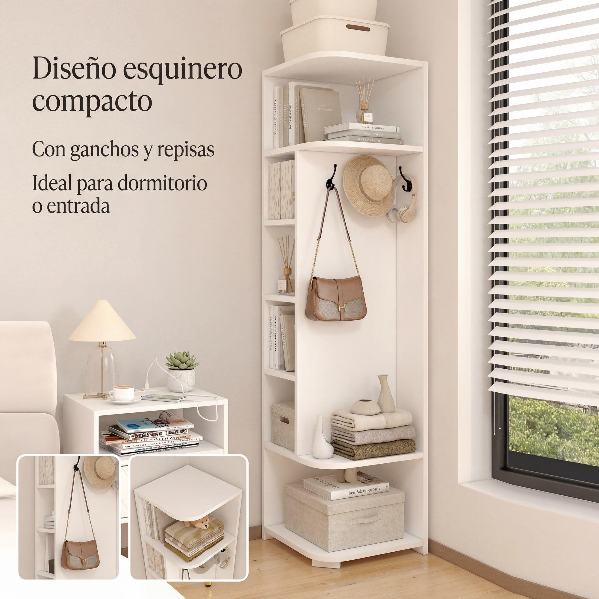 Organizador Esquinero Repisa Estante Para Living Dormitorio Blanco-4