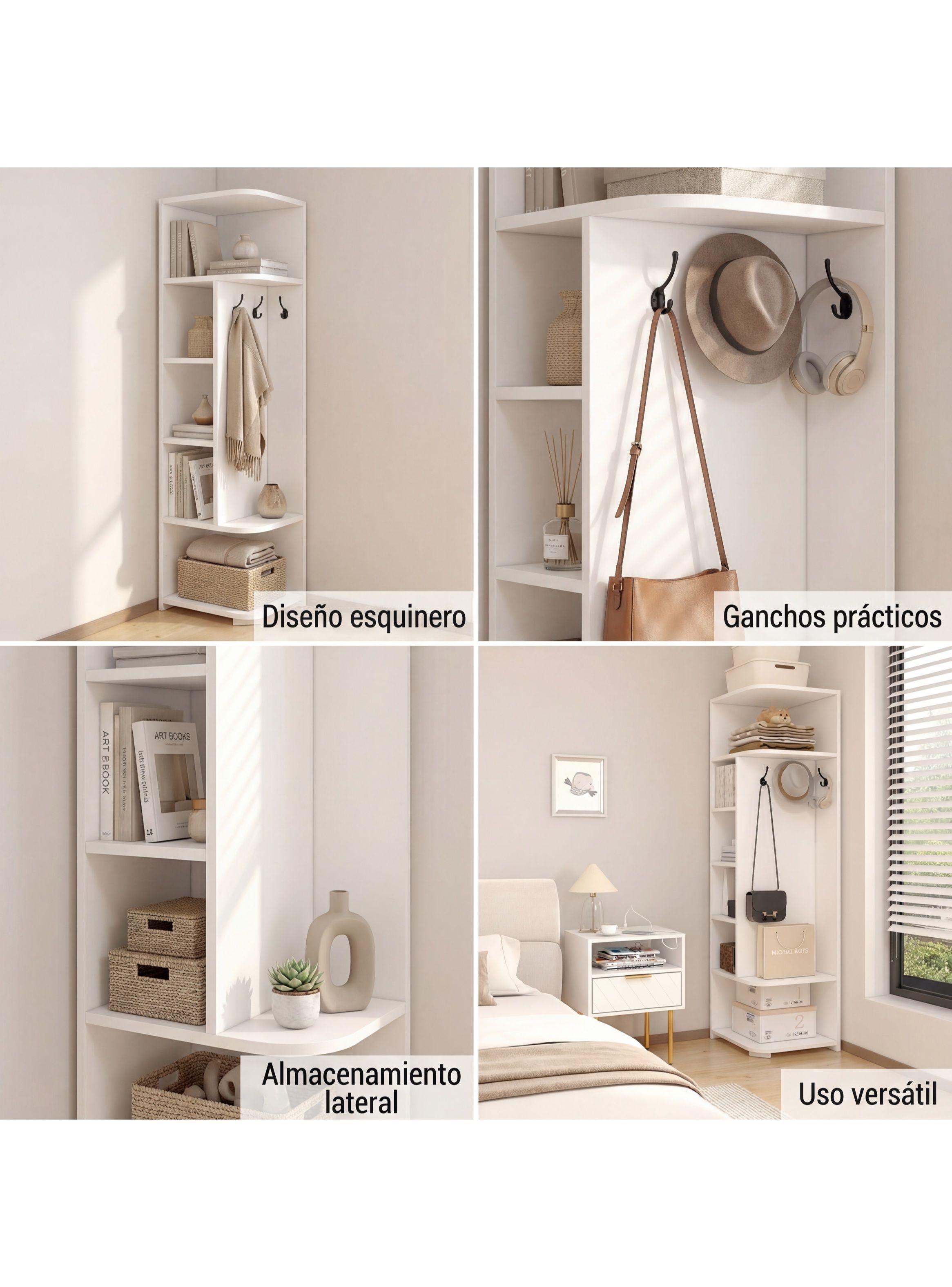 Organizador Esquinero Repisa Estante Para Living Dormitorio Blanco-3