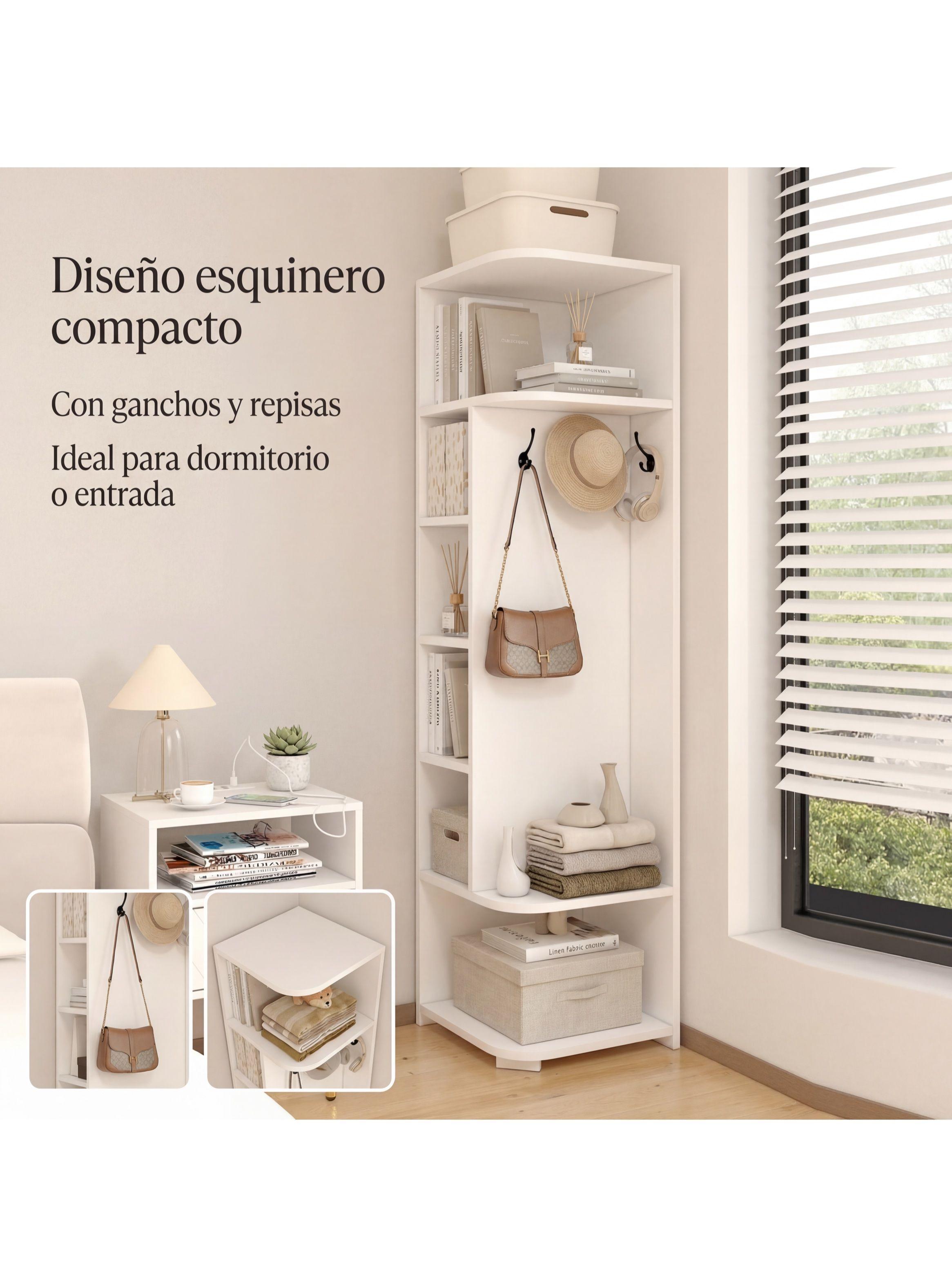 Organizador Esquinero Repisa Estante Para Living Dormitorio Blanco-4