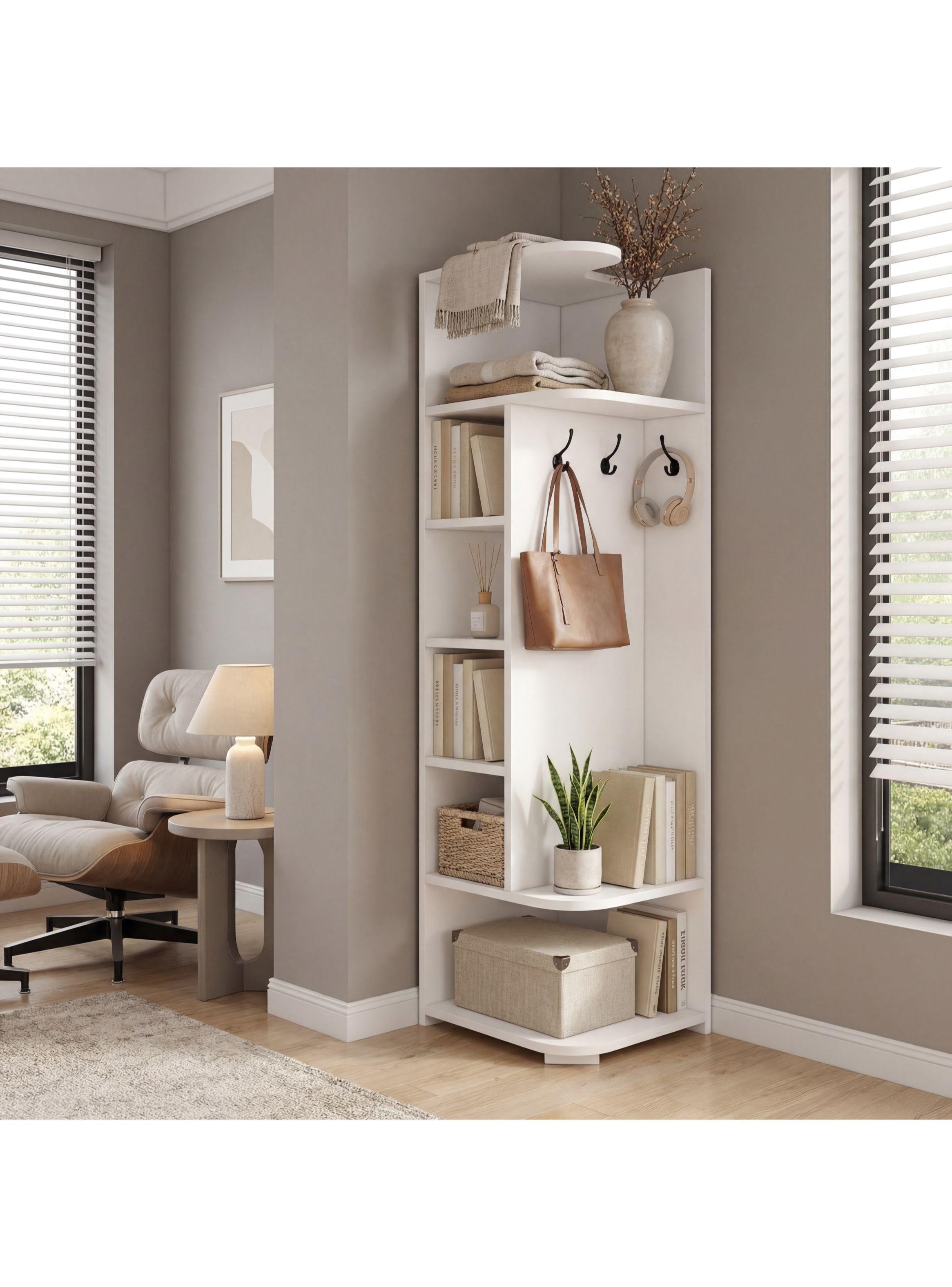 Organizador Esquinero Repisa Estante Para Living Dormitorio Blanco-5