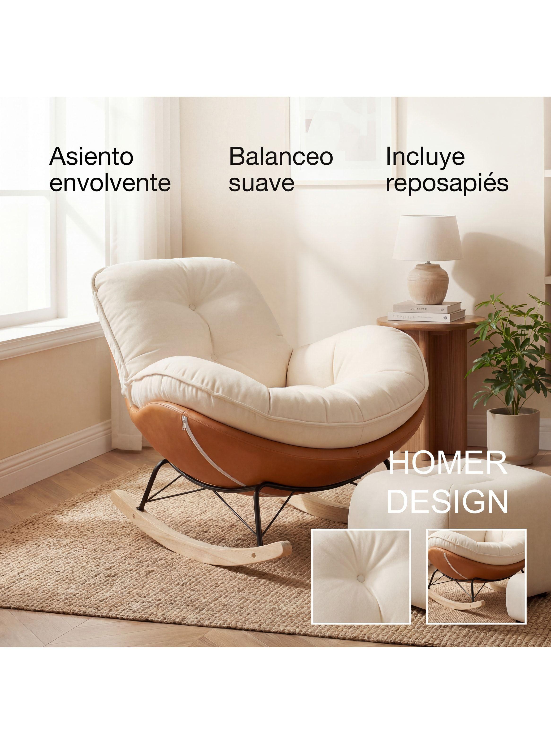 Sillon Mecedor Silla Mecedora Sitial Talla L Con Raposa Pie Blanco Naranjo Liso-8