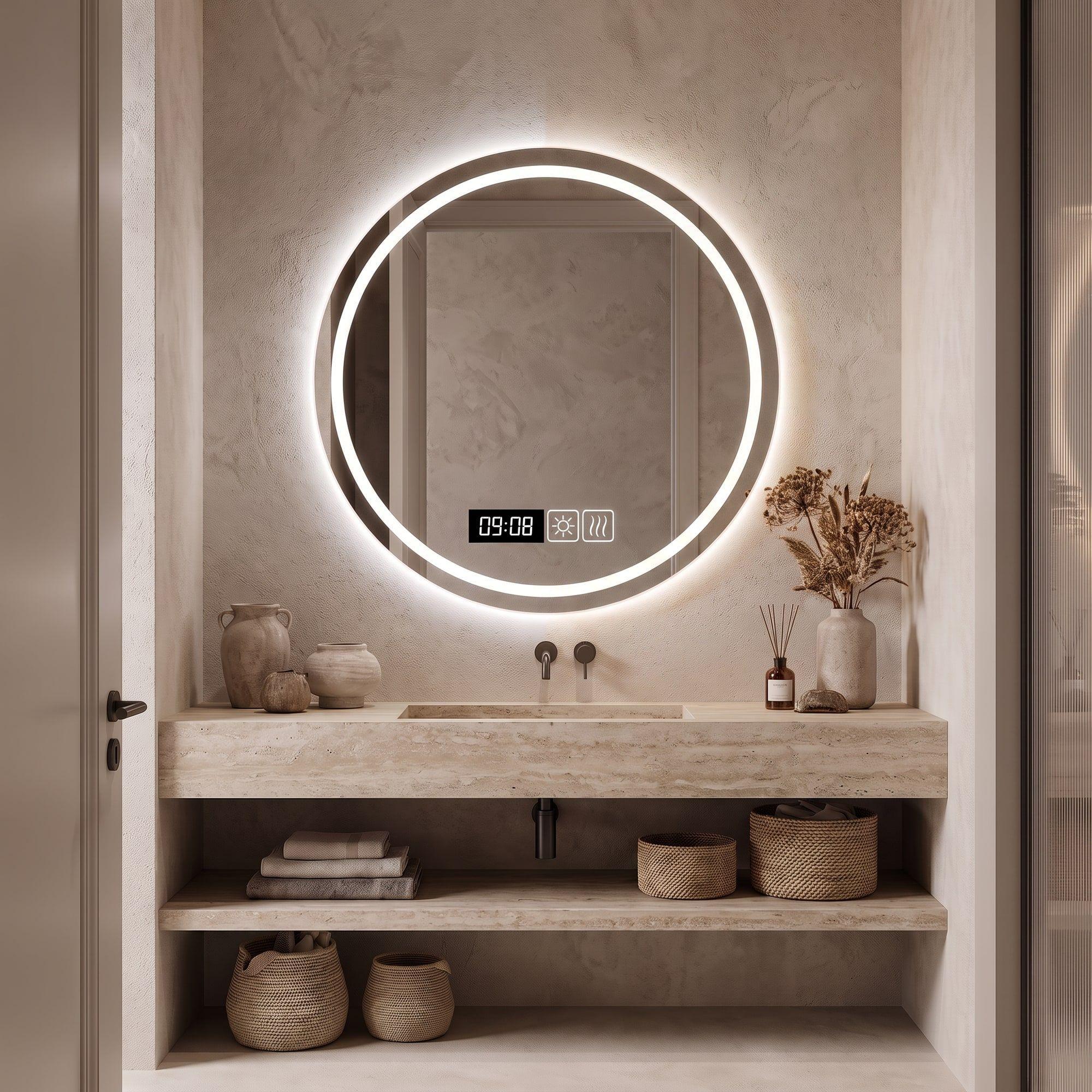 Espejo Baños Inteligente Con Luz Variable Antiempañante 60cm Con Circulo-5