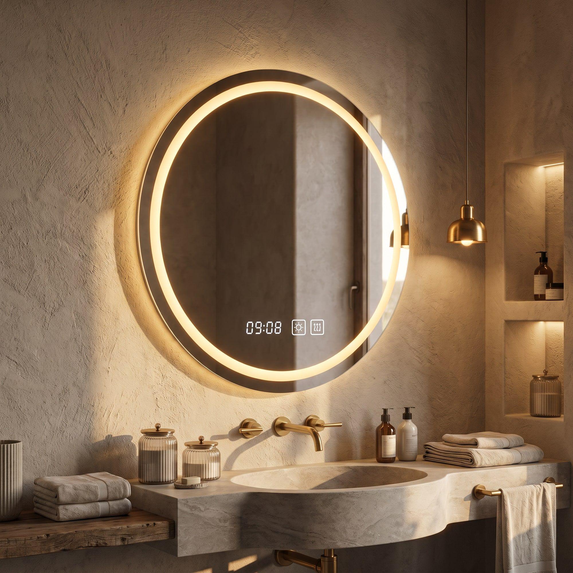 Espejo Baños Inteligente Con Luz Variable Antiempañante 60cm Con Circulo-7