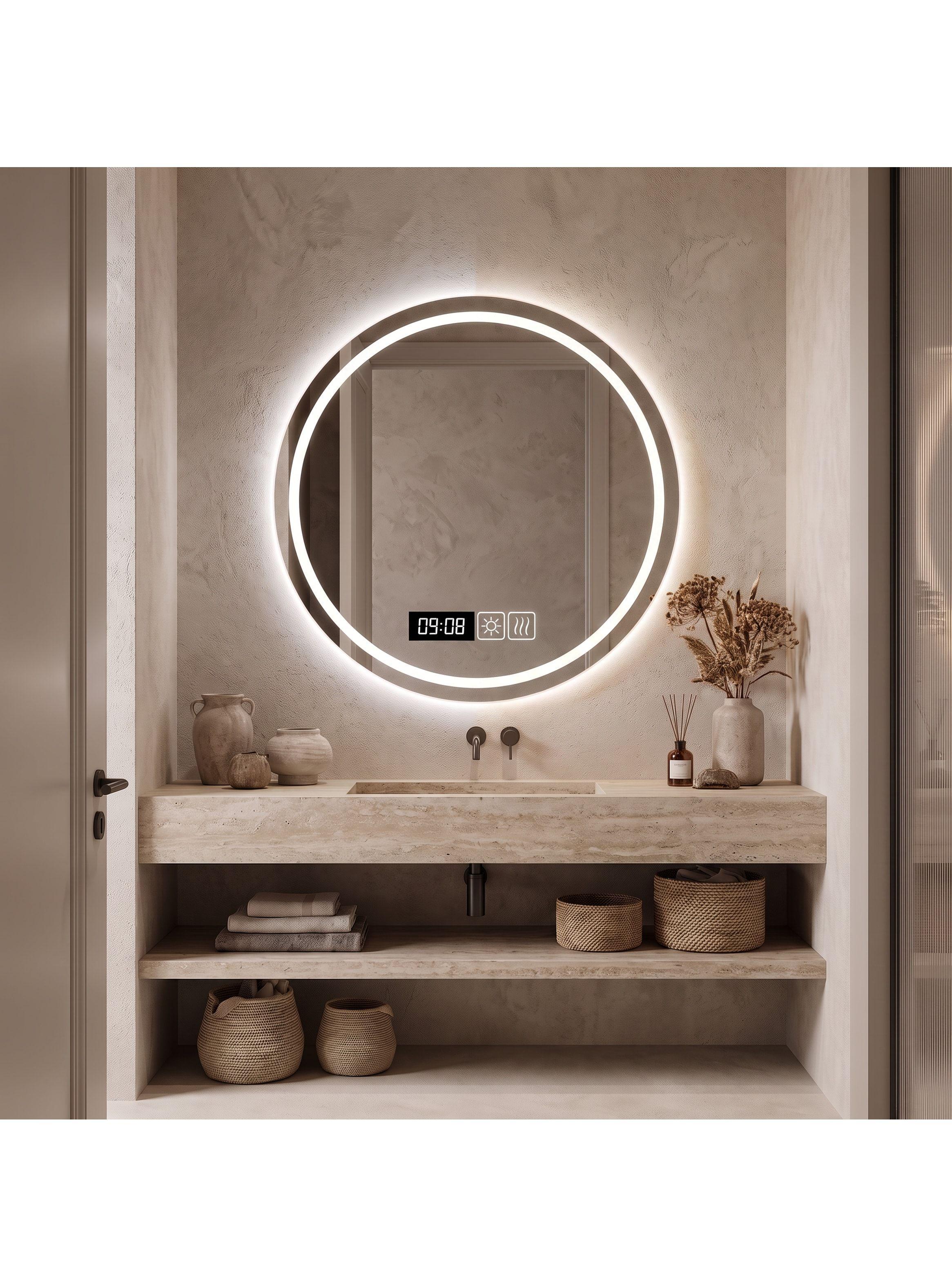 Espejo Baños Inteligente Con Luz Variable Antiempañante 60cm Con Circulo-5