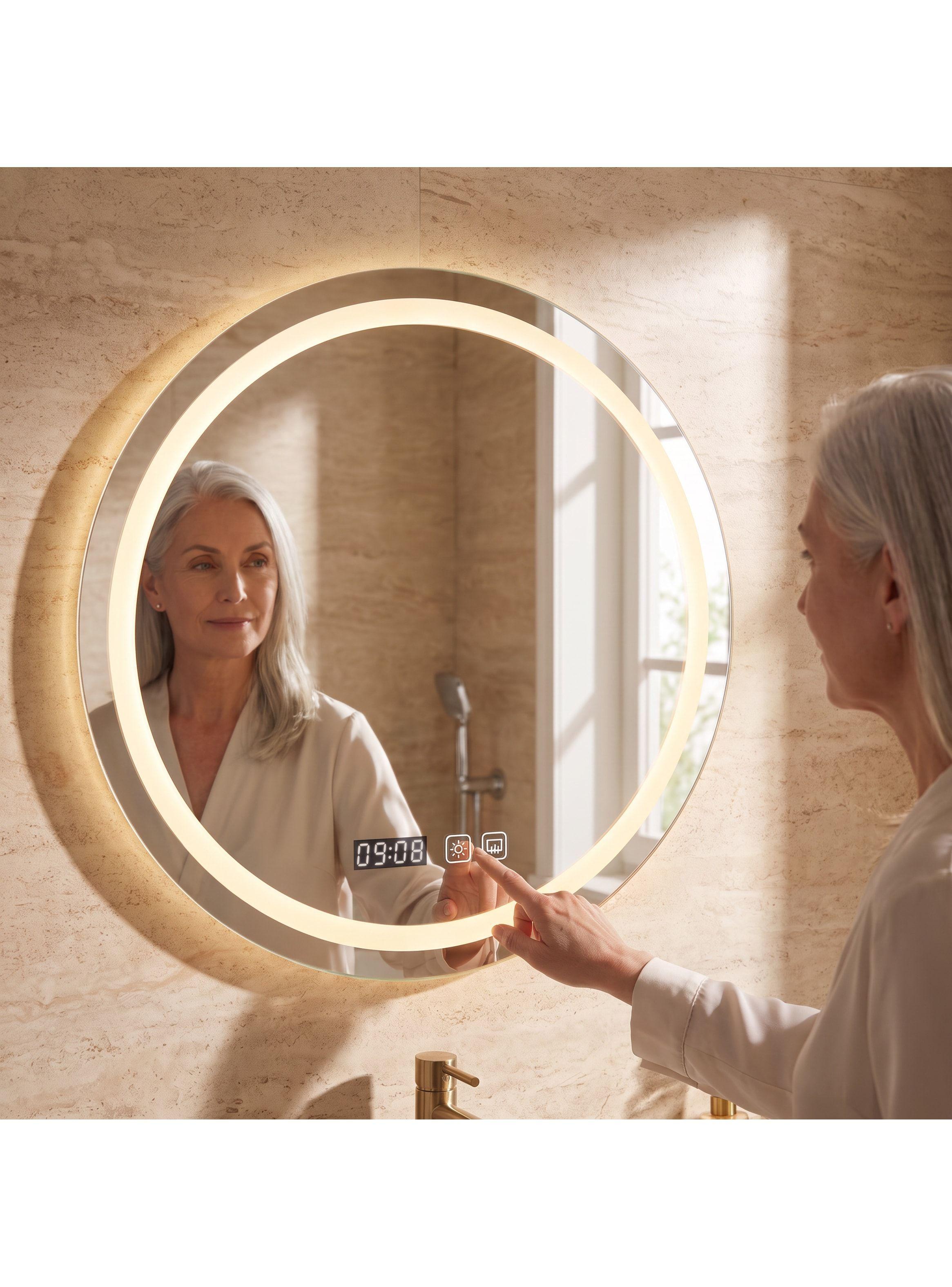 Espejo Baños Inteligente Con Luz Variable Antiempañante 60cm Con Circulo-6