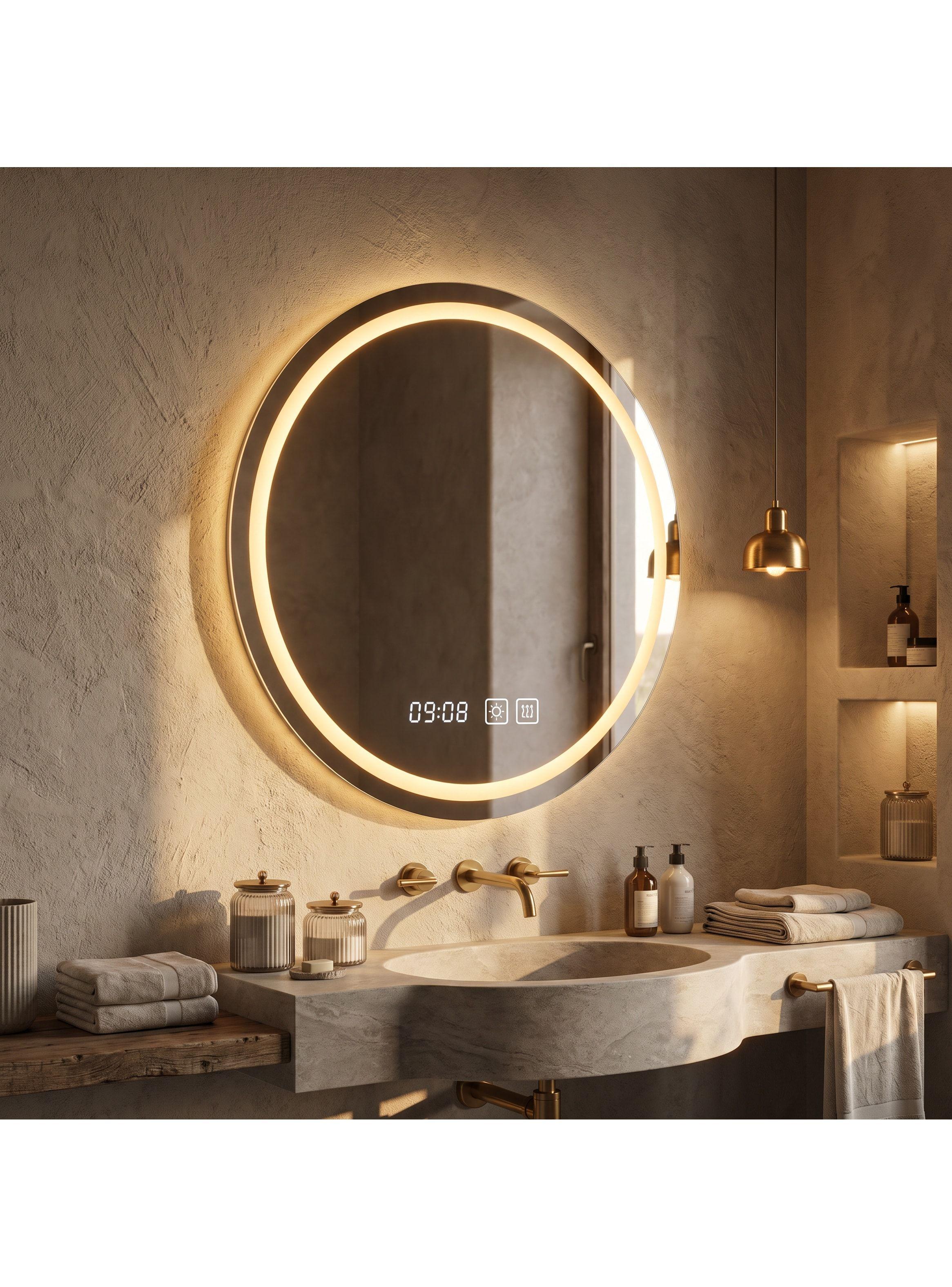 Espejo Baños Inteligente Con Luz Variable Antiempañante 60cm Con Circulo-7