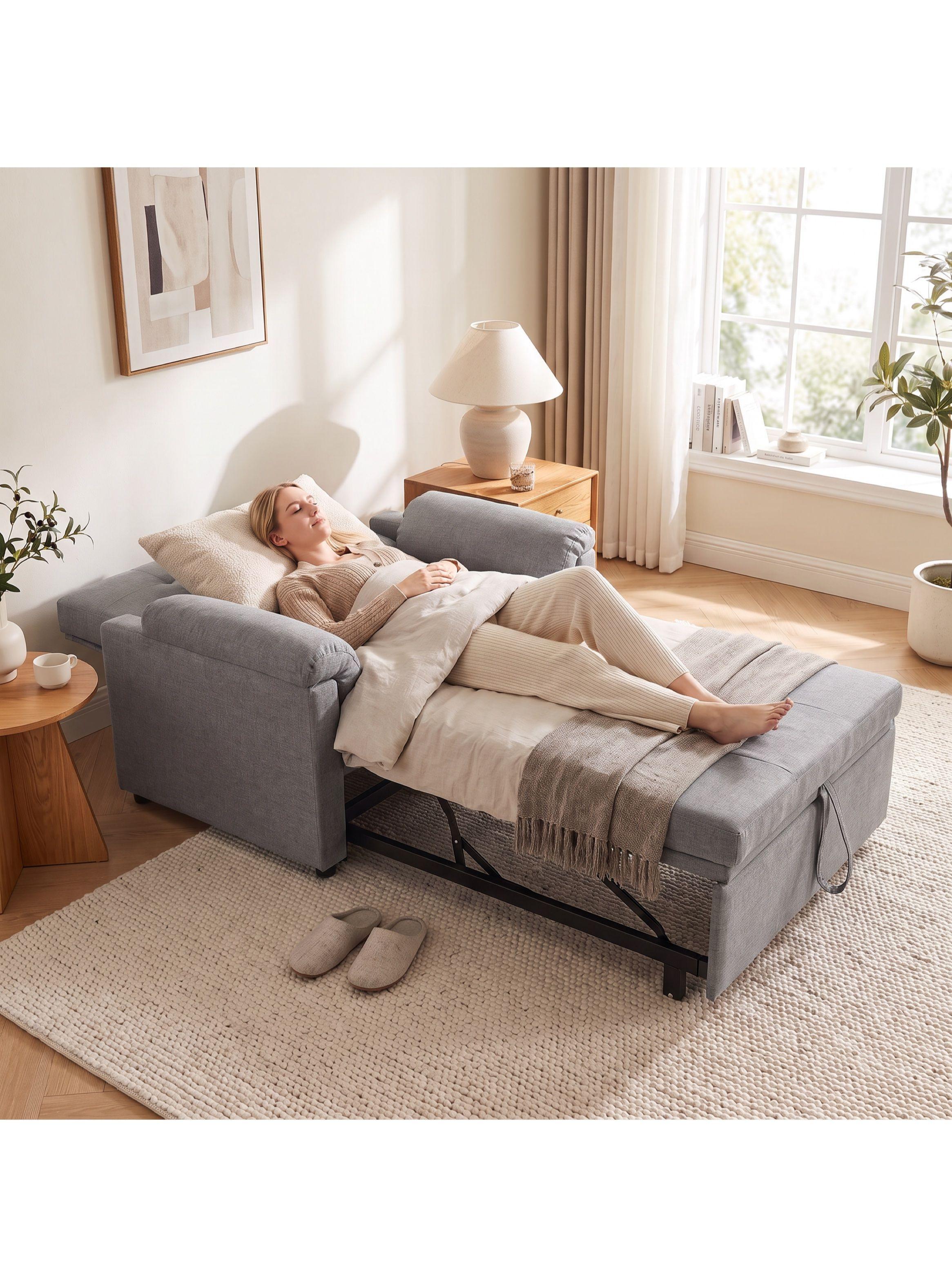 Sillón Cama Individual Extensible Reclinable 3 En 1 Compacto-5