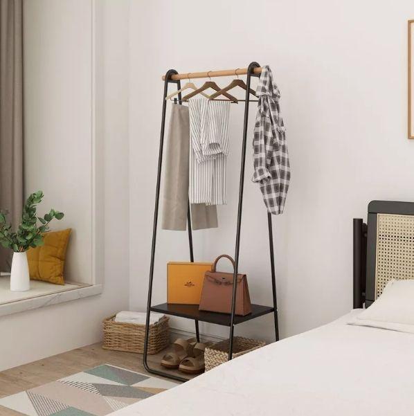 Perchero Organizador De Ropa Metal 158x40x53 Cm Con Repisa-3