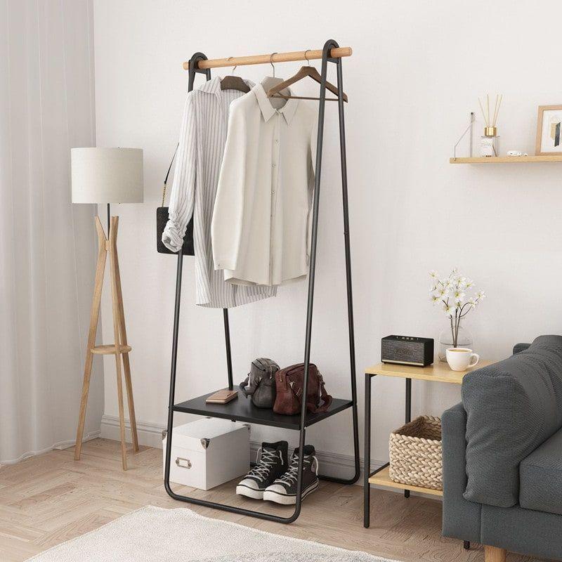 Perchero Organizador De Ropa Metal 158x40x53 Cm Con Repisa-4
