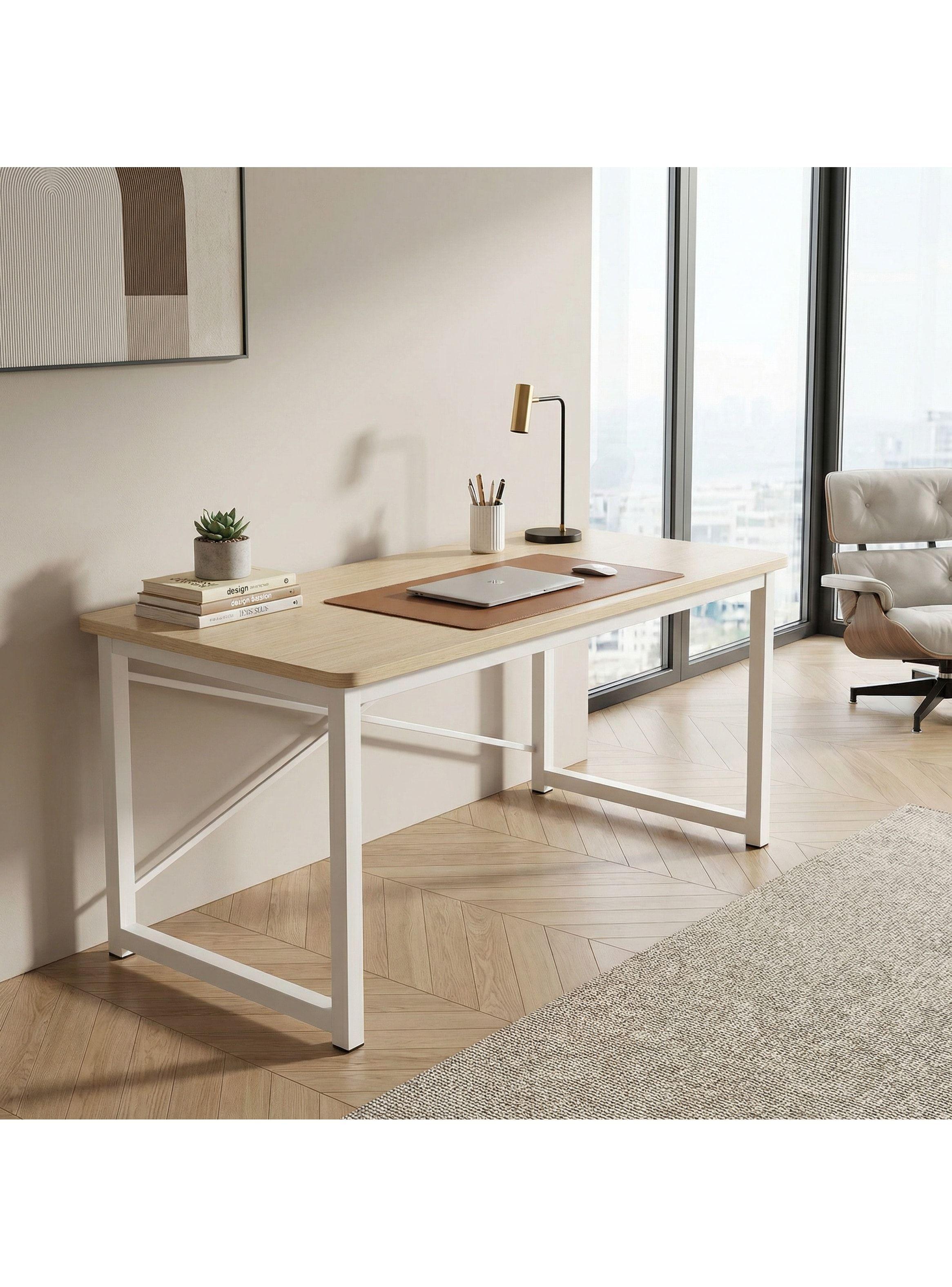 Escritorio Moderno Liso Oficina Madera 120x60x75cm Homer Marrón-1