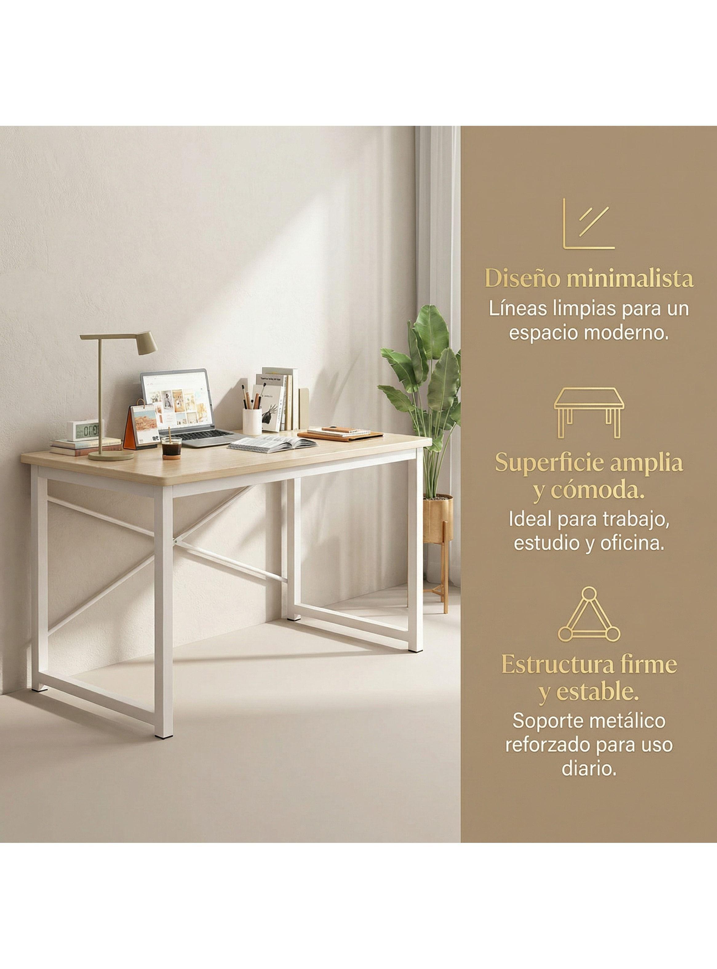 Escritorio Moderno Liso Oficina Madera 120x60x75cm Homer Marrón-2