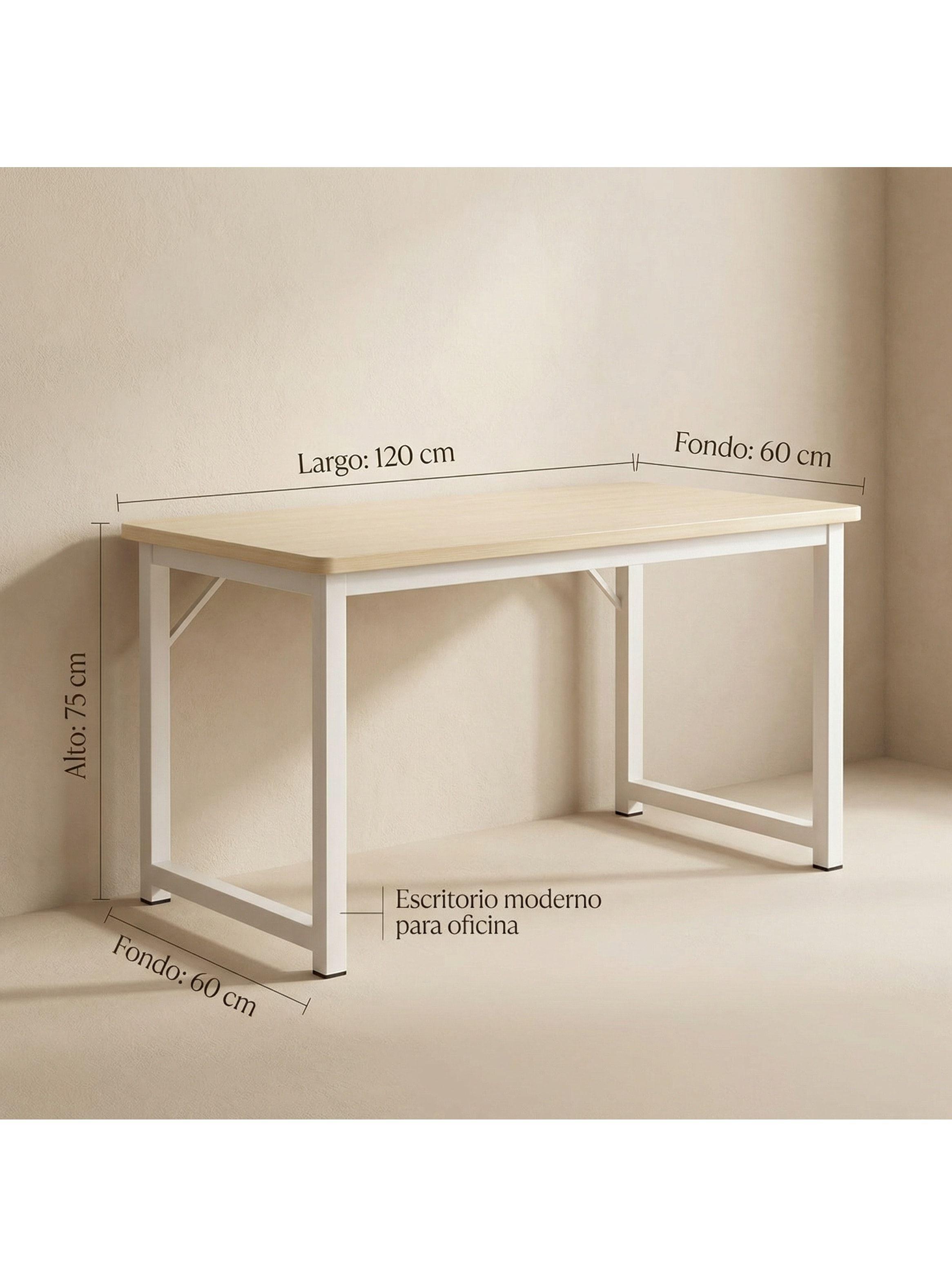 Escritorio Moderno Liso Oficina Madera 120x60x75cm Homer Marrón-3