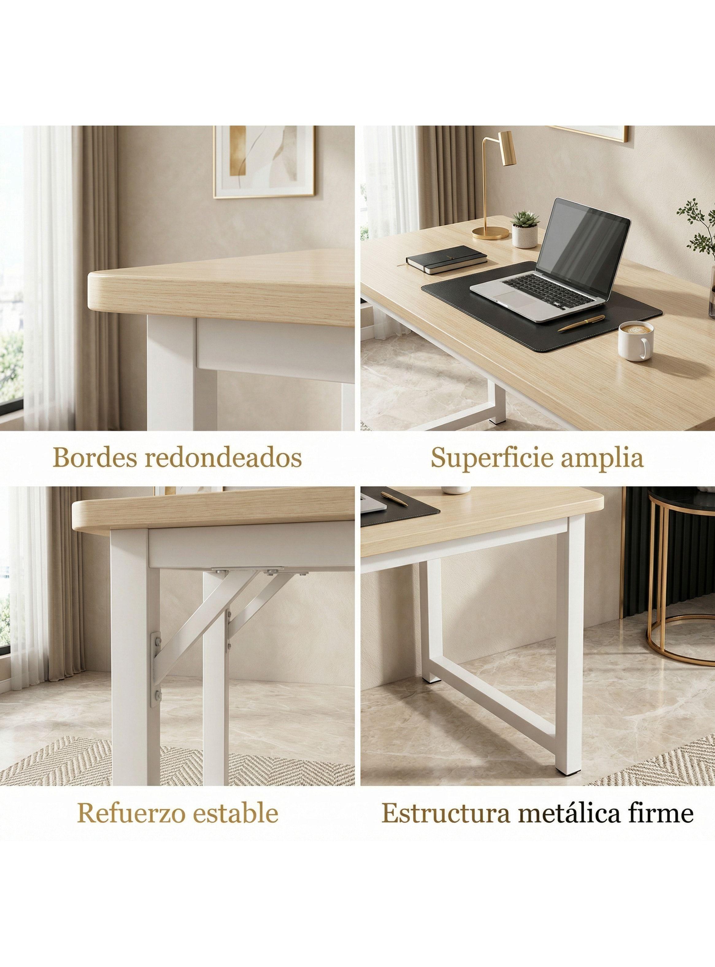 Escritorio Moderno Liso Oficina Madera 120x60x75cm Homer Marrón-4
