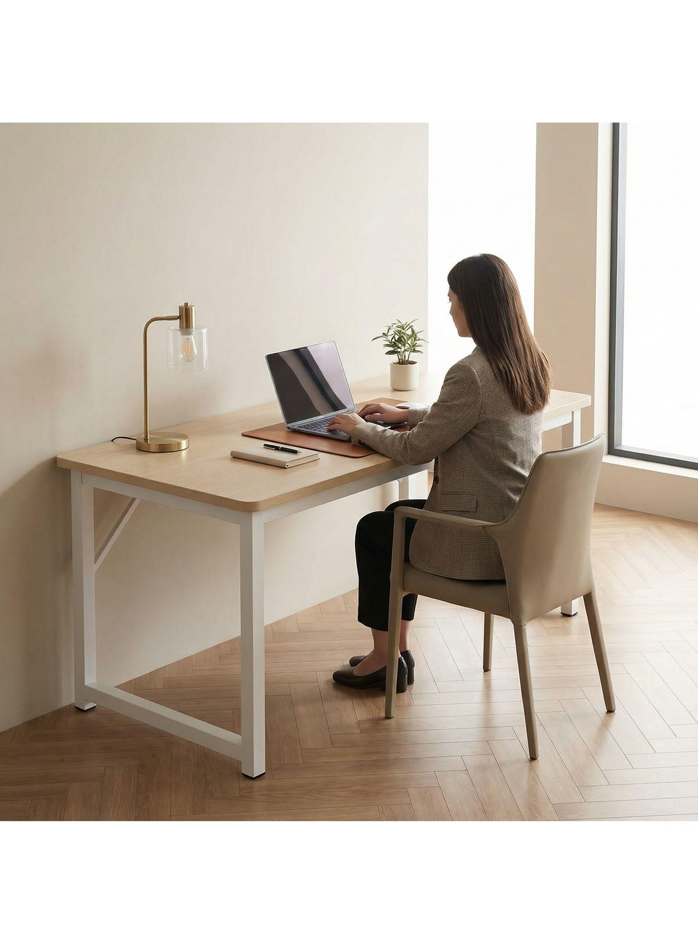 Escritorio Moderno Liso Oficina Madera 120x60x75cm Homer Marrón-5
