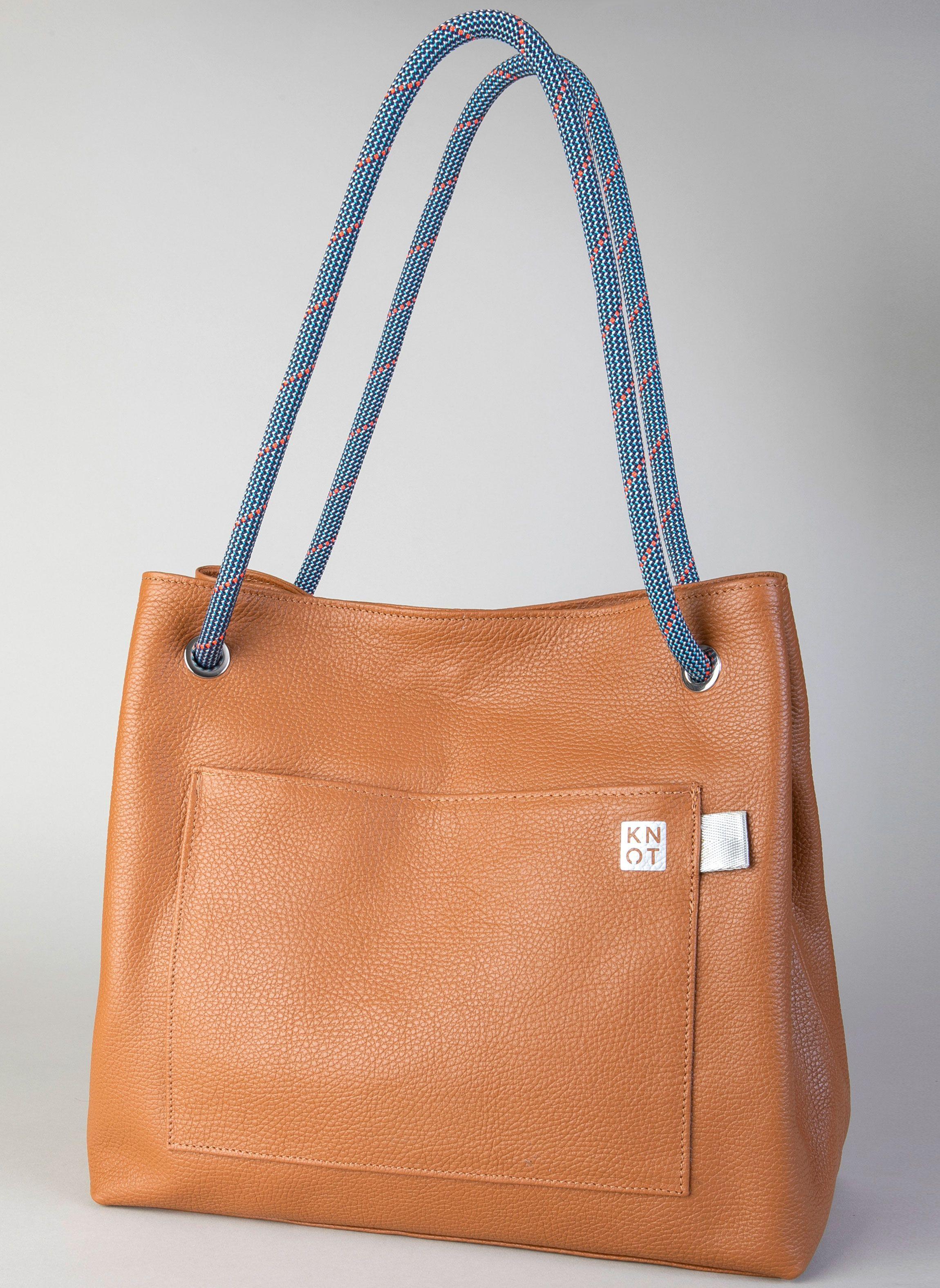 TEENKNOT / Totebag 100% cuero / Camel-2