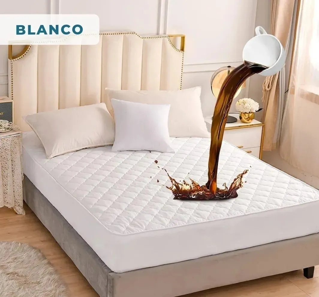 Cubre Colchon 2 Plazas Impermeable Cubrecolchon blanco-1