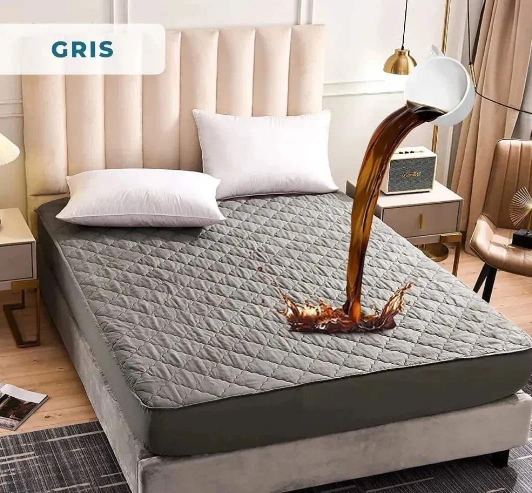 Cubre Colchon 2 Plazas Impermeable Cubrecolchon 2 Plazas gris-1