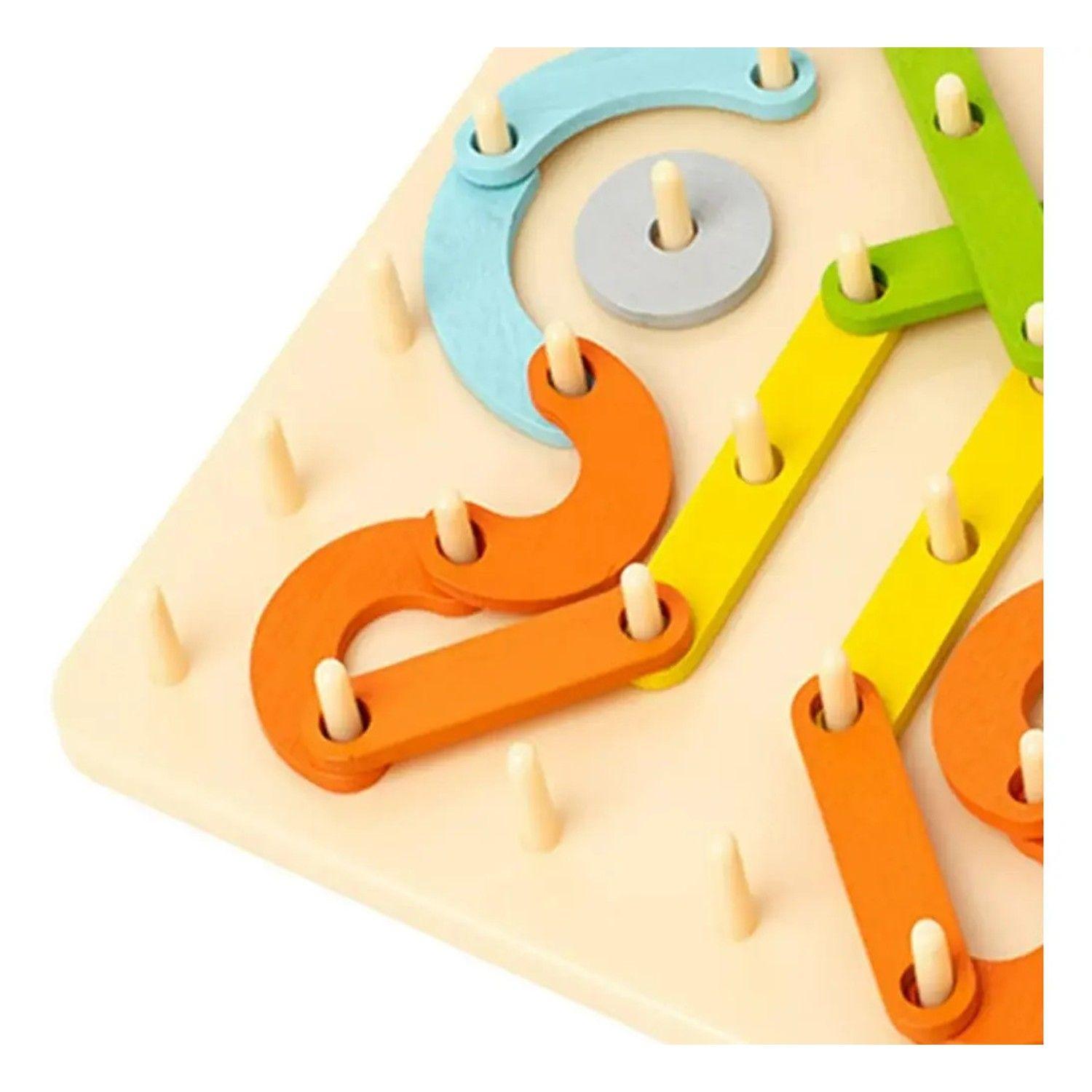 Tablero De Madera Geometría Clasificación Juguete Montessori-2