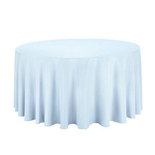 Mantel redondo de poliester lavable-0