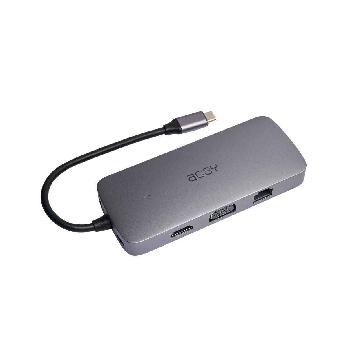 Hub adpatador USB-C para 10 puertos ACSY-2