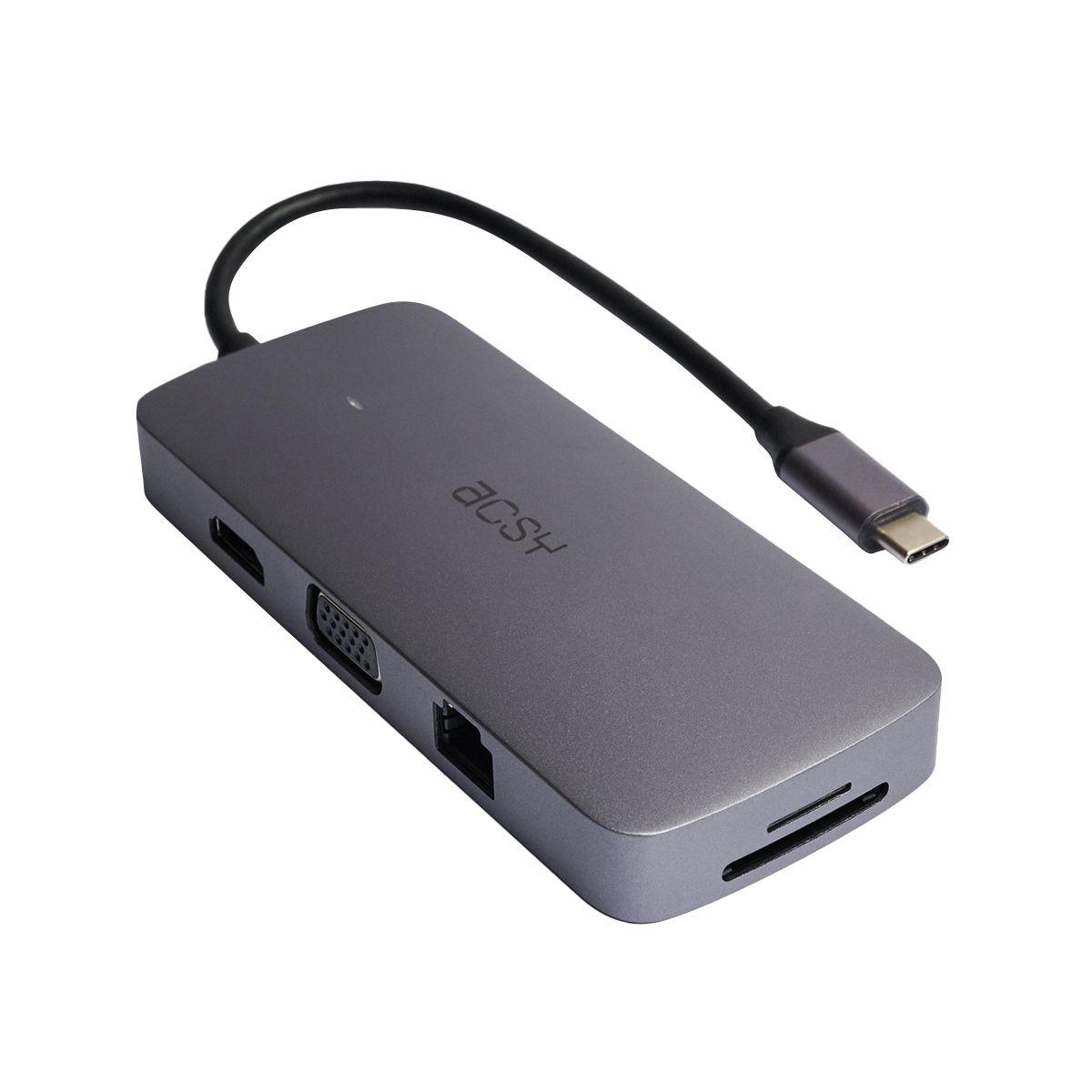 Hub adpatador USB-C para 10 puertos ACSY-3