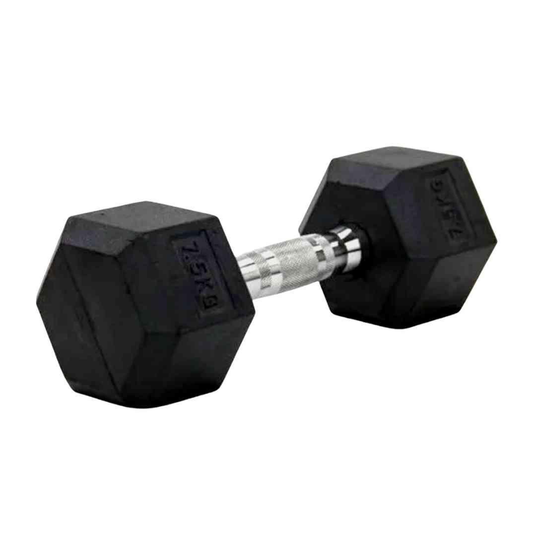 Mancuerna Hexagonal De 7,5kg Precio Por C/u Barra Cromada-2