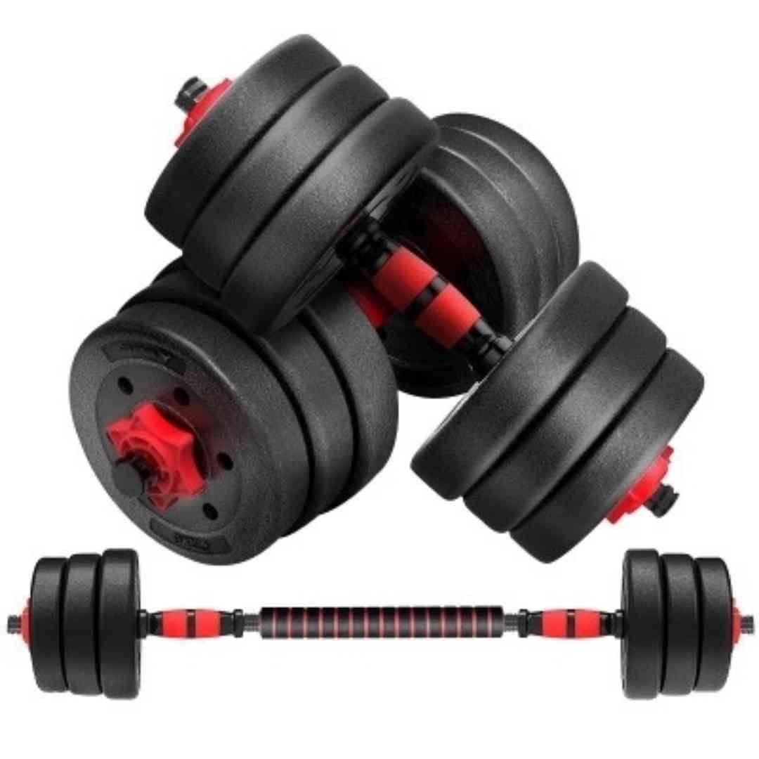 Set De Mancuernas Unibles De 30kg Con Barra De Extension-0