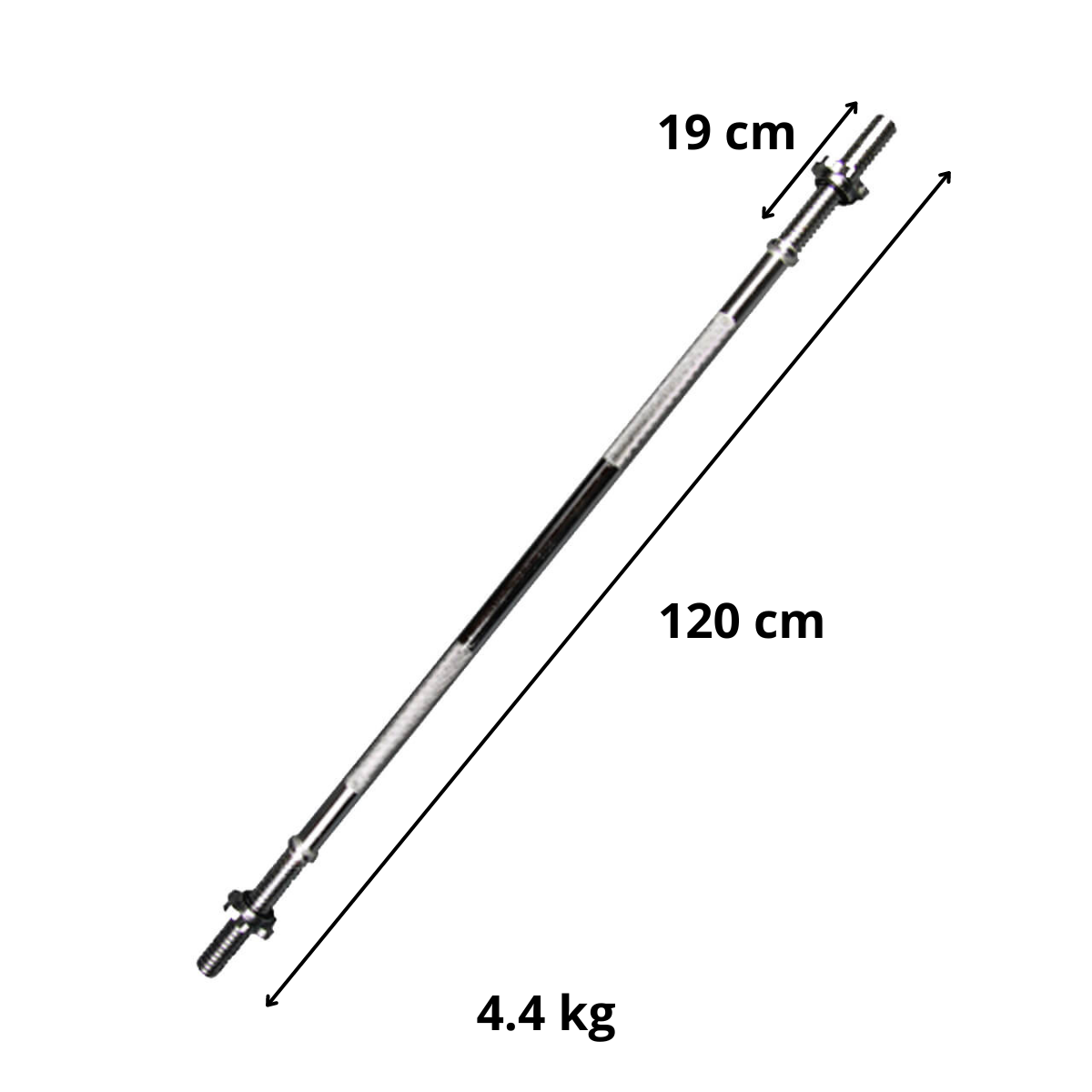 Barra Preolímpica 120cm Cromada + 15kg En Discos -1