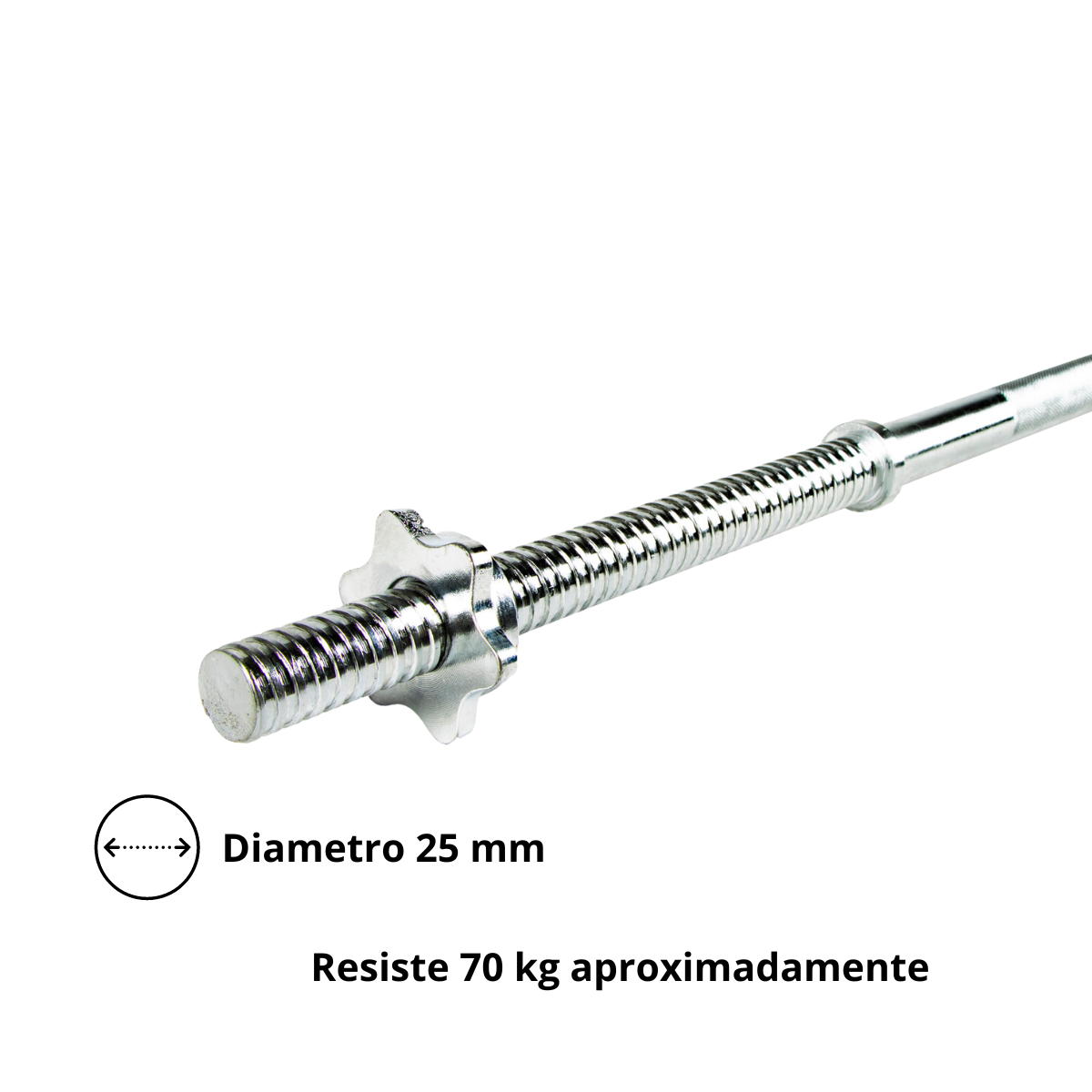 Barra Preolímpica 120cm Cromada + 15kg En Discos -2