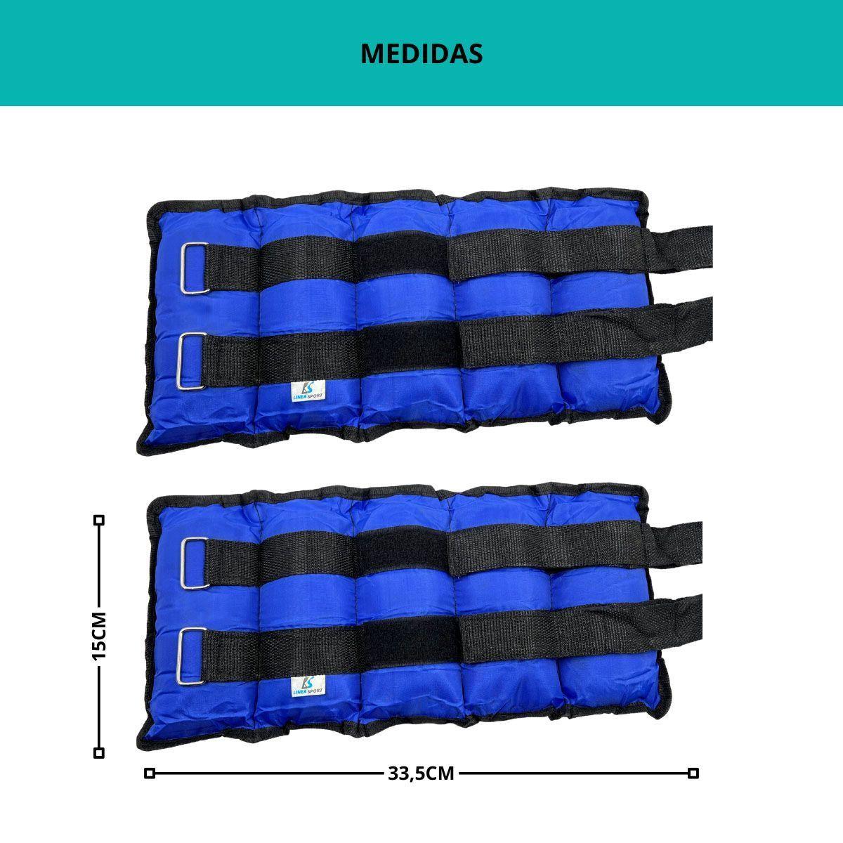 Pesas de tobillo y muñeca 3 kg x 2 = 6 kg Azul-1
