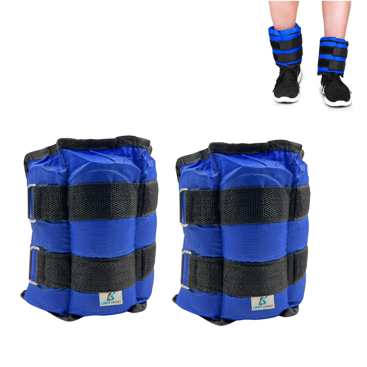 Pesas de tobillo y muñeca 3 kg x 2 = 6 kg Azul-3