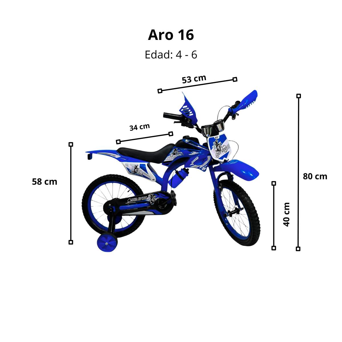 Bicimoto Bicicleta Niños Niñas Aro 16-1