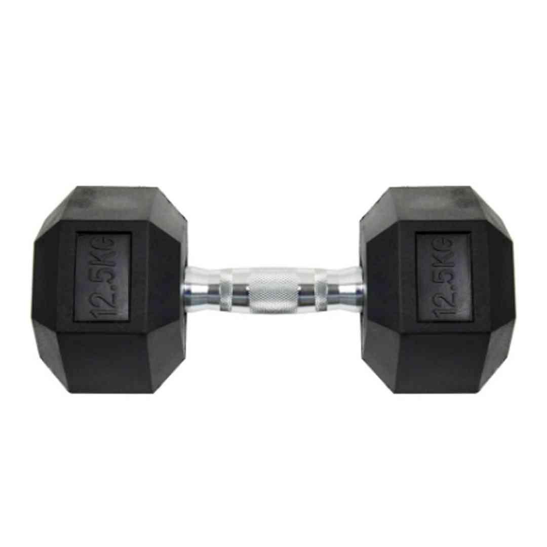 Mancuerna Hexagonal De Caucho 12,5kg (total 25kg El Par)-2