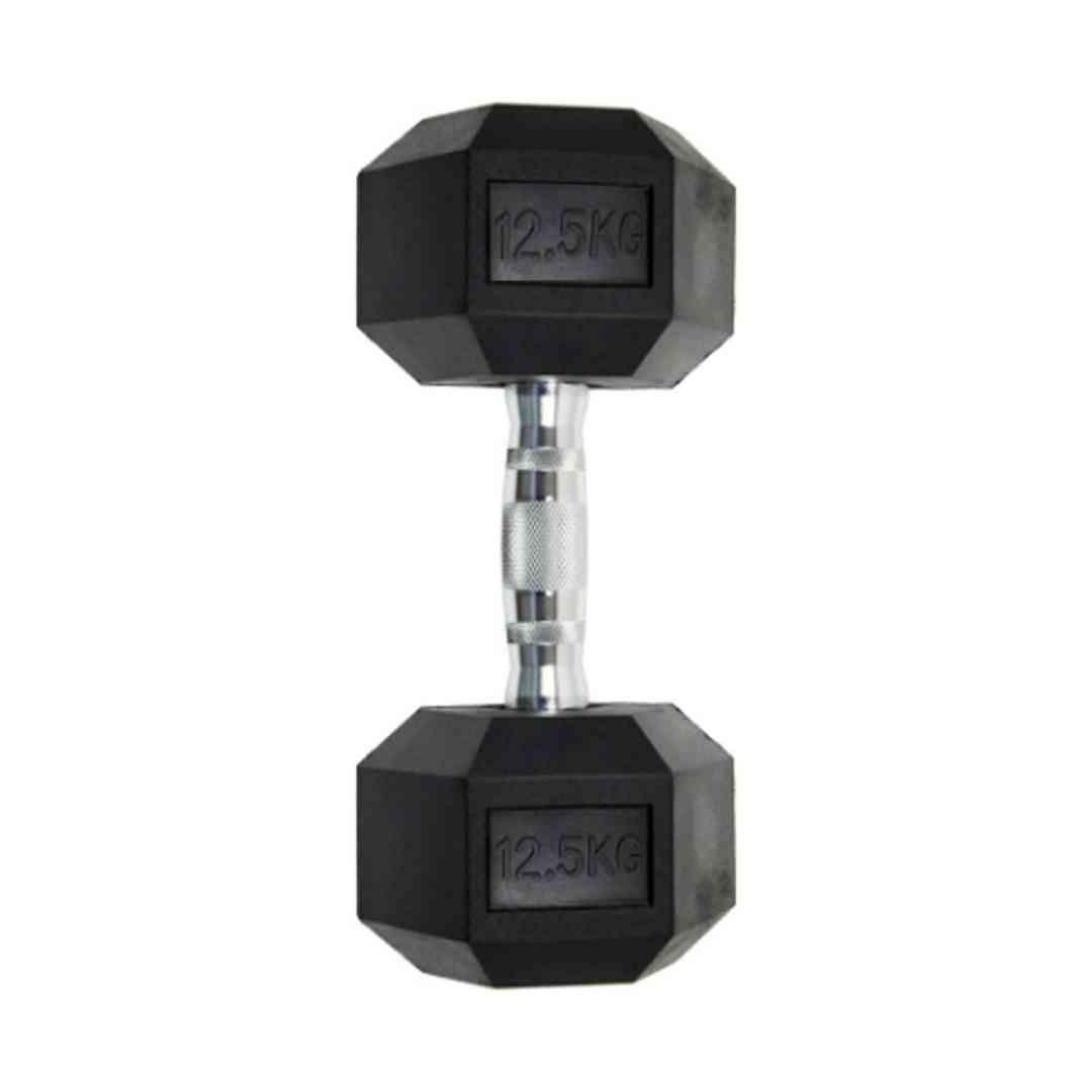 Mancuerna Hexagonal De Caucho 12,5kg (total 25kg El Par)-3