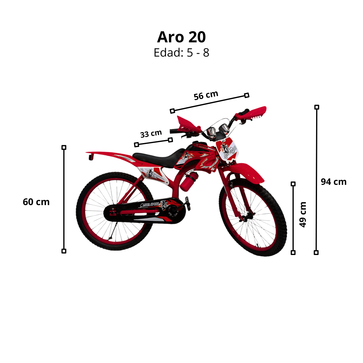 Bicimoto Bicicleta Niños Niñas Aro 20-1