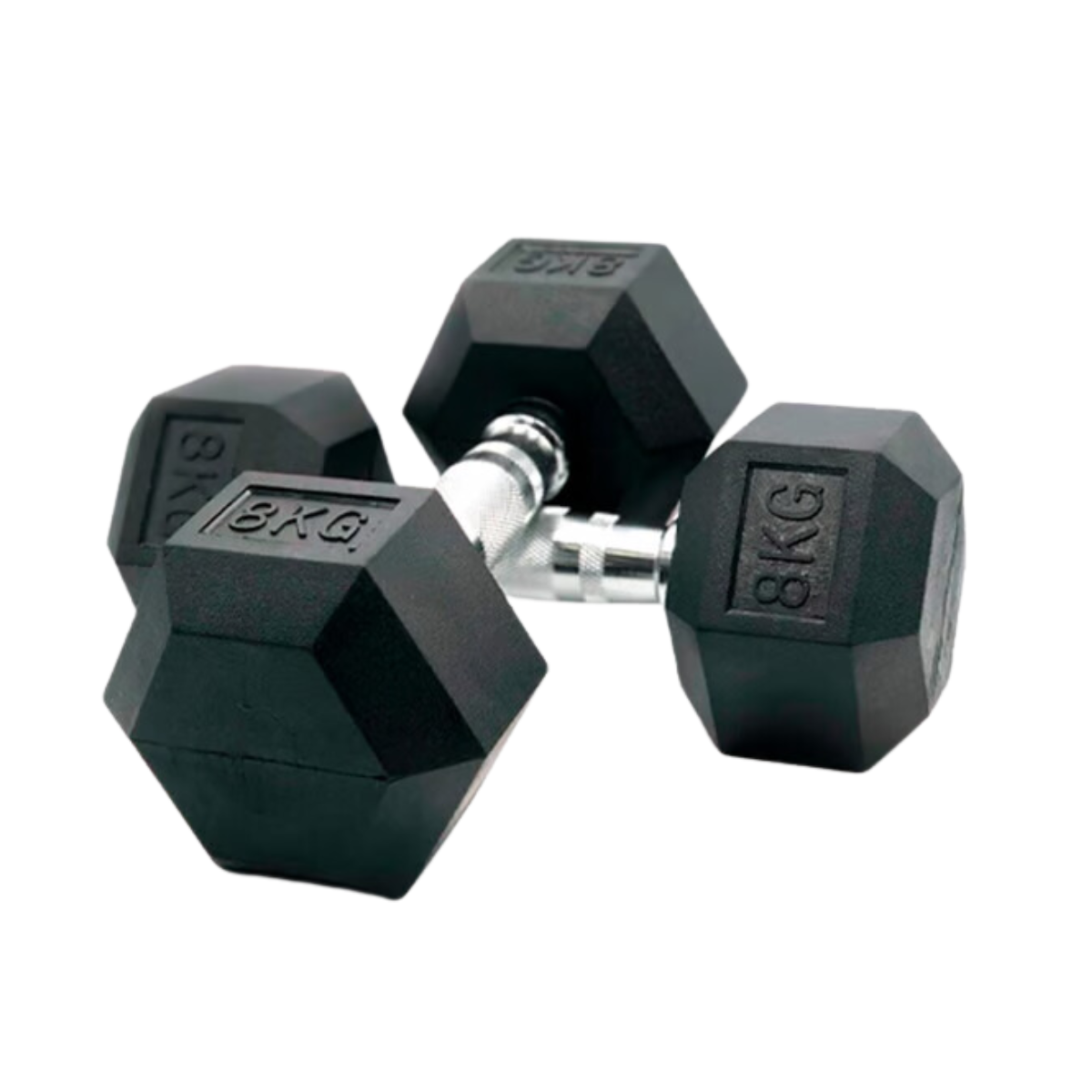 Mancuernas Hexagonales De Caucho 8 Kg (total 16 Kg El Par)-0