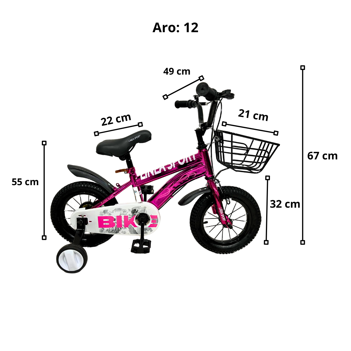 Bicicleta para niños aro 12" con Canasto Colores Metalizados-1