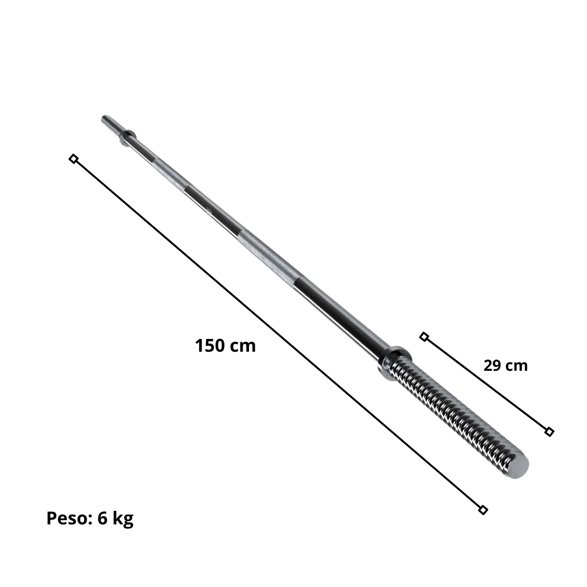 Pack de Barra Preolímpica 150 cm + 2 Discos Engomados de 10 kg C/U Total 20 kg-1