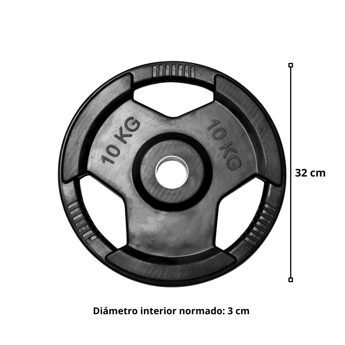 Pack de Barra Preolímpica 150 cm + 2 Discos Engomados de 10 kg C/U Total 20 kg-4