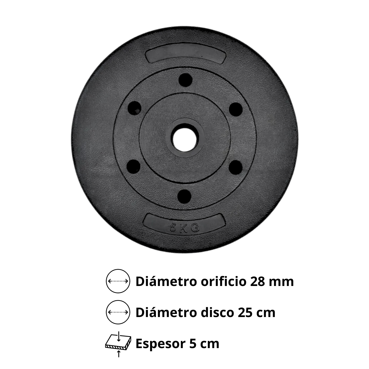 Set 4 Discos Preolímpicos Pvc 5 Kg C/u Total 20kg-1
