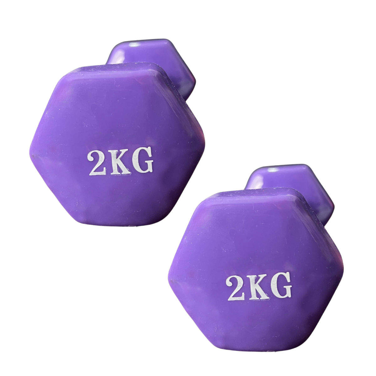 Par De Mancuernas Hexagonal De Vinilo 2kg C/u (total 4kg)-0