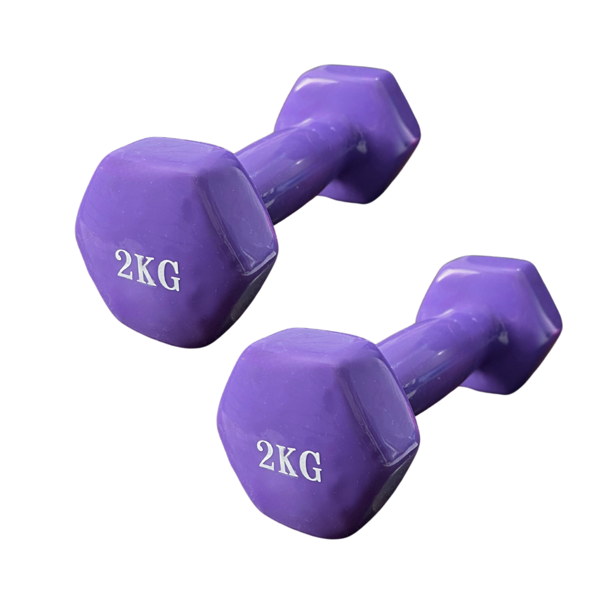 Par De Mancuernas Hexagonal De Vinilo 2kg C/u (total 4kg)-1