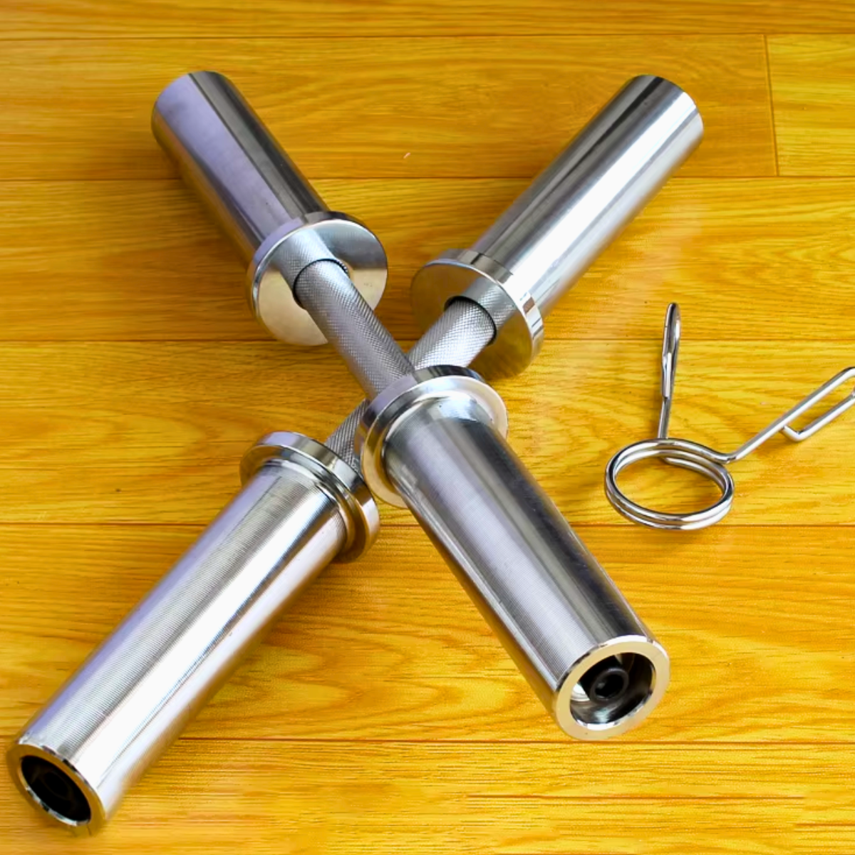 Par De Barras De Acero Para Mancuernas De 55 Cm Olímpica-1