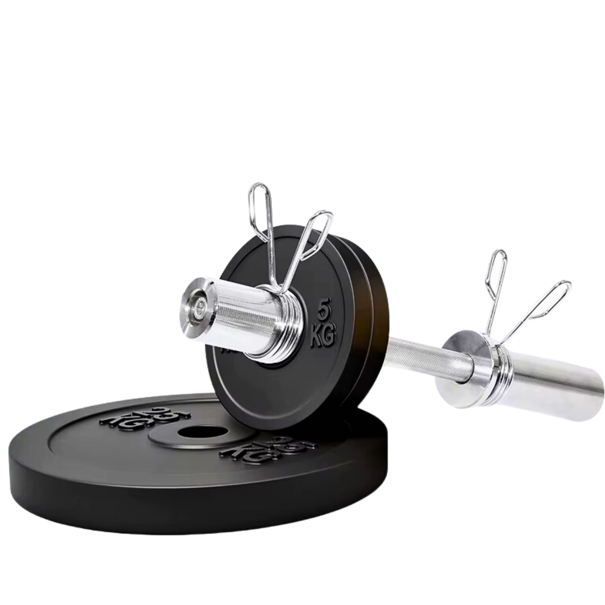 Par De Barras De Acero Para Mancuernas De 55 Cm Olímpica-2