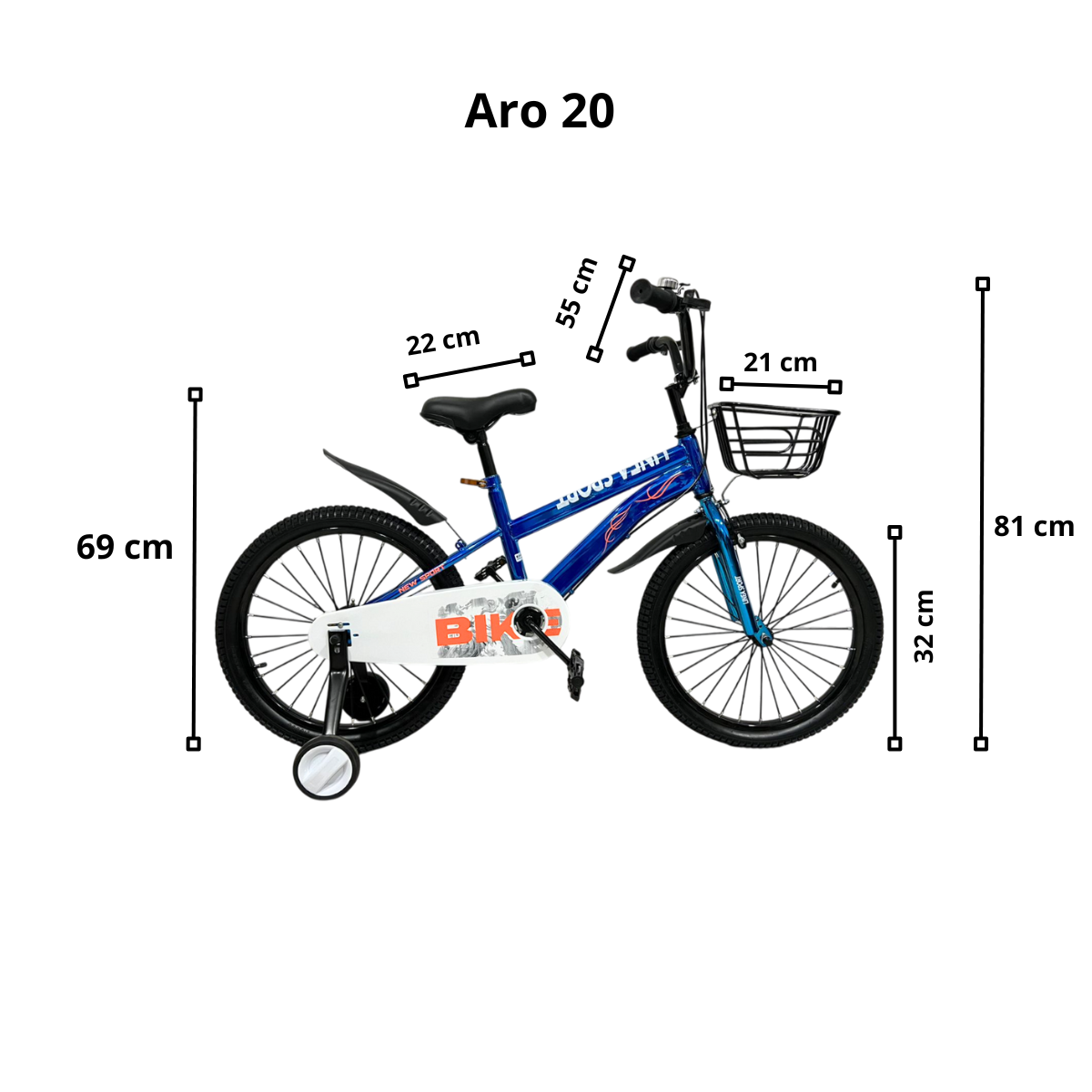 Bicicleta para niños Aro 20" con Canasto Colores Metalizados-1